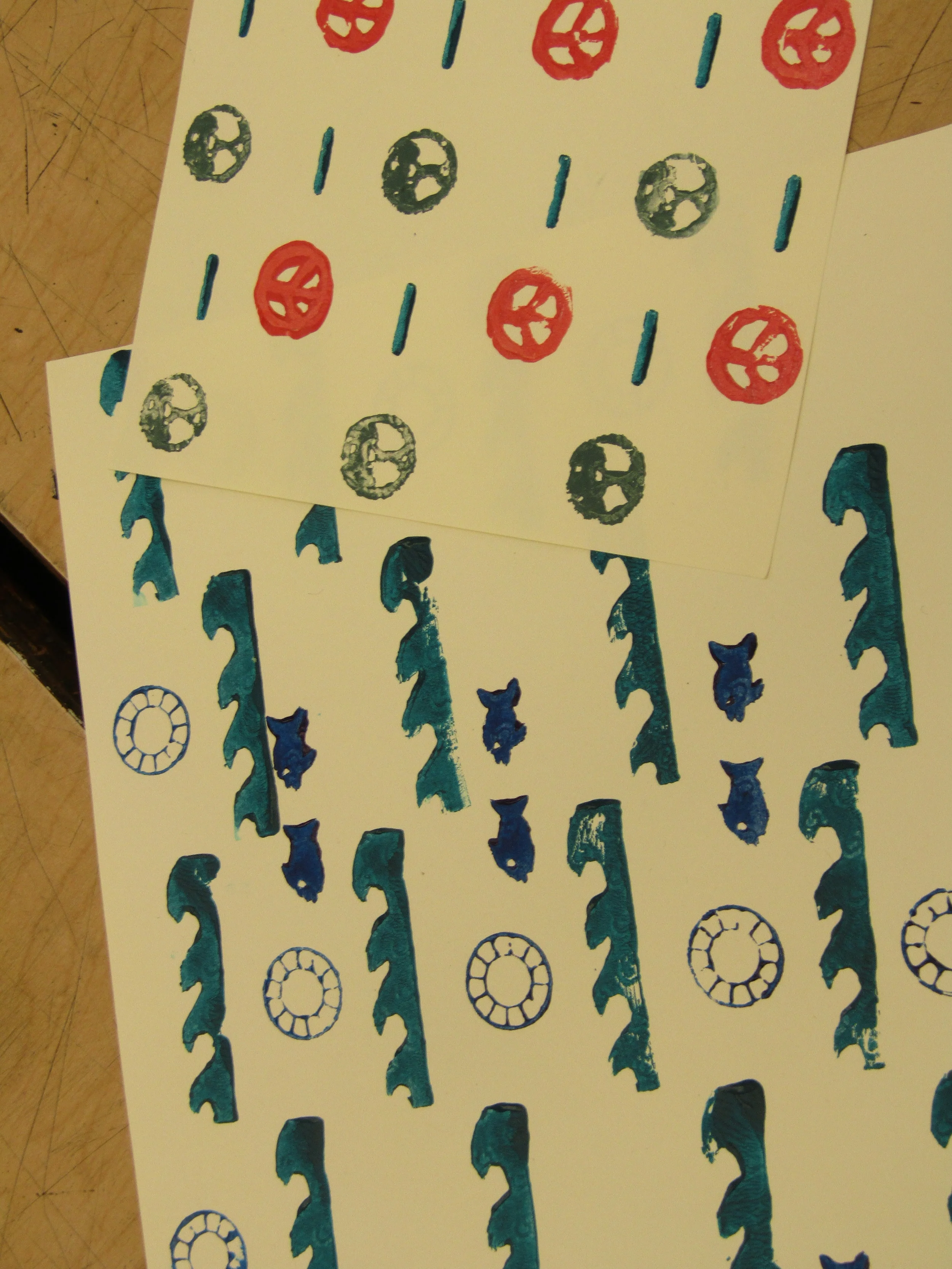 Pattern Stamping Using Carved Erasers