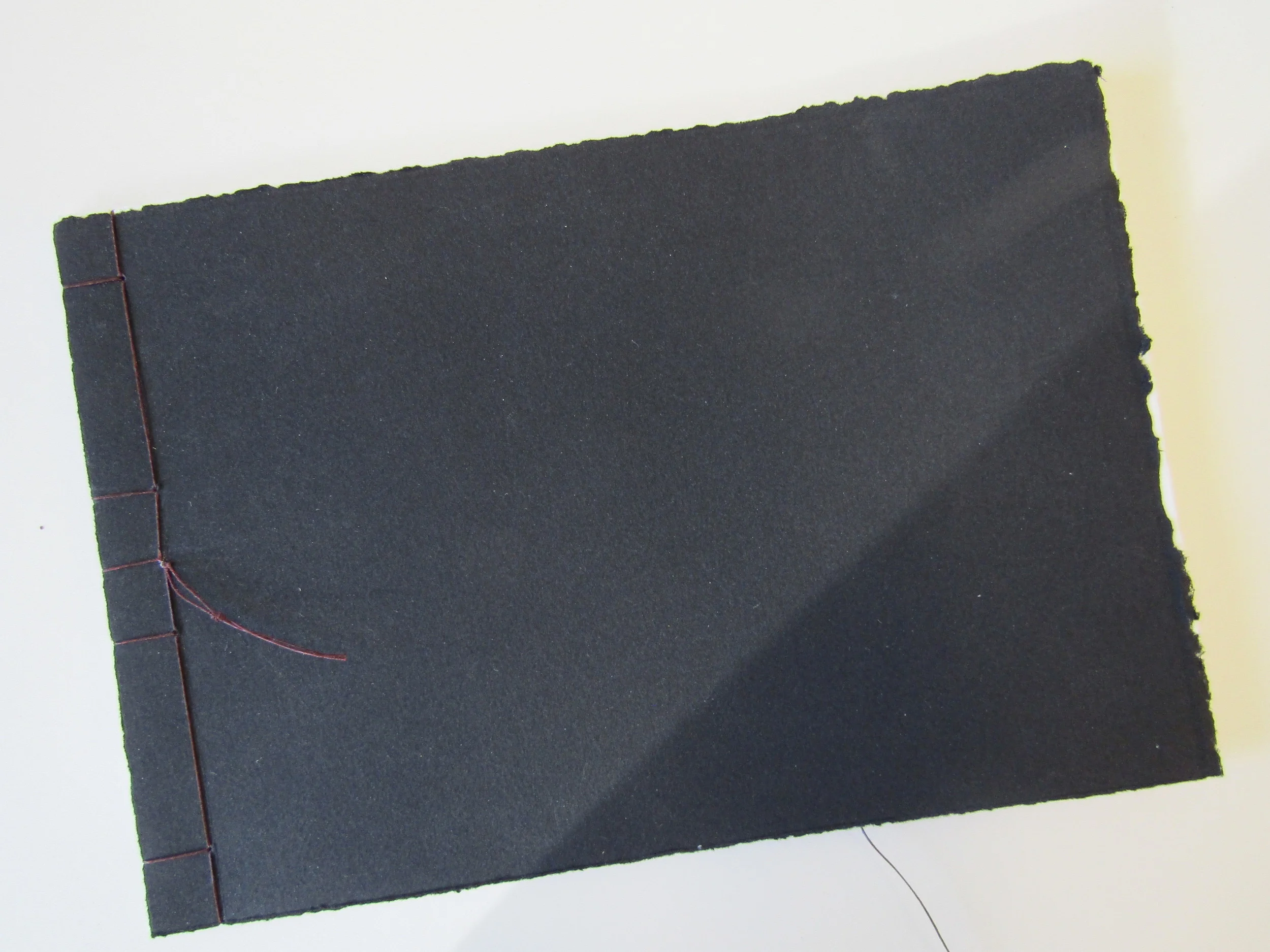 Each of us (myself included) completed a suite of prints to exchange - we bound them into a Japanese stab binding like this.