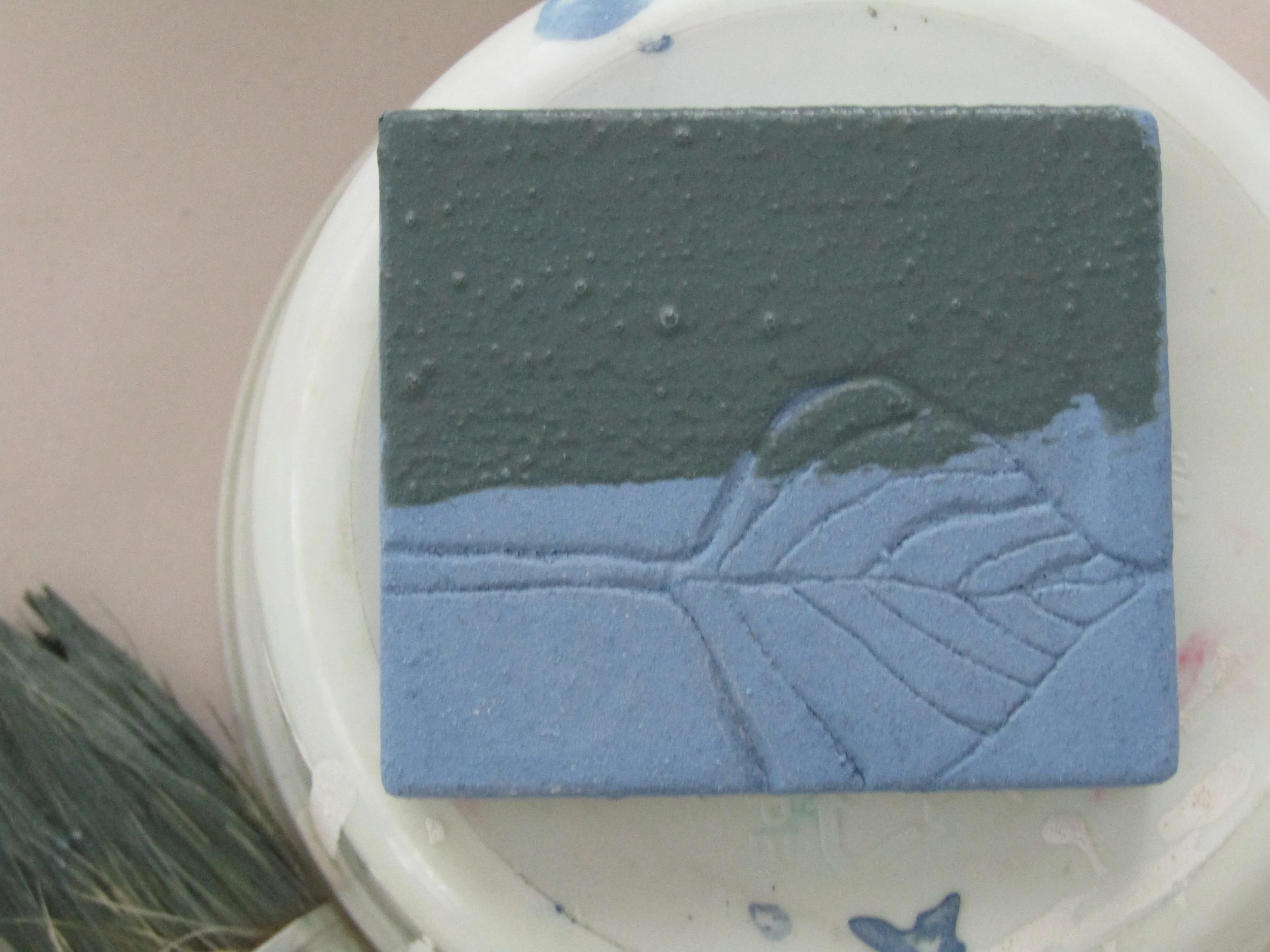 Adding additional coats - first blue; then green.