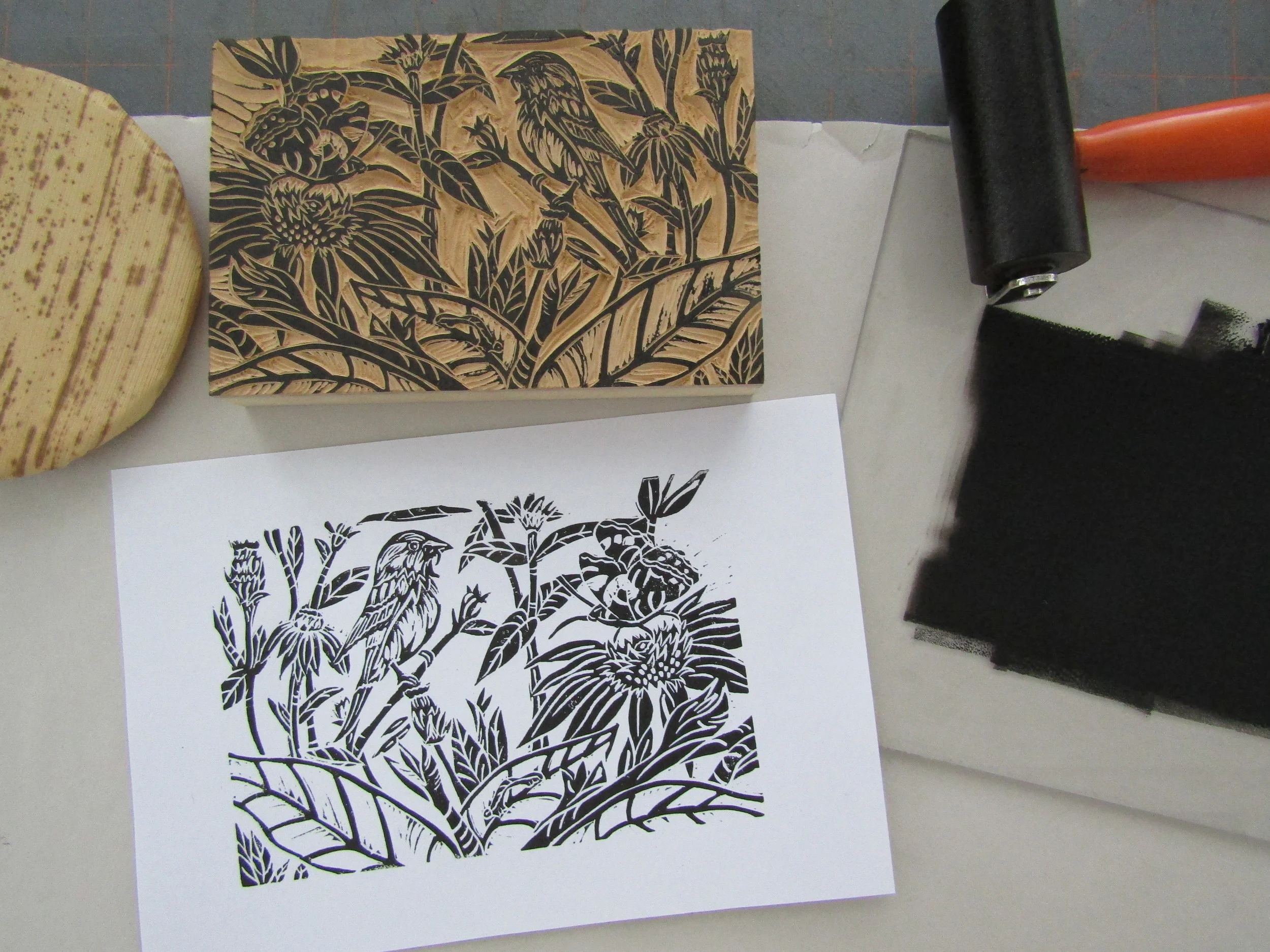 Proofing the print in my studio.