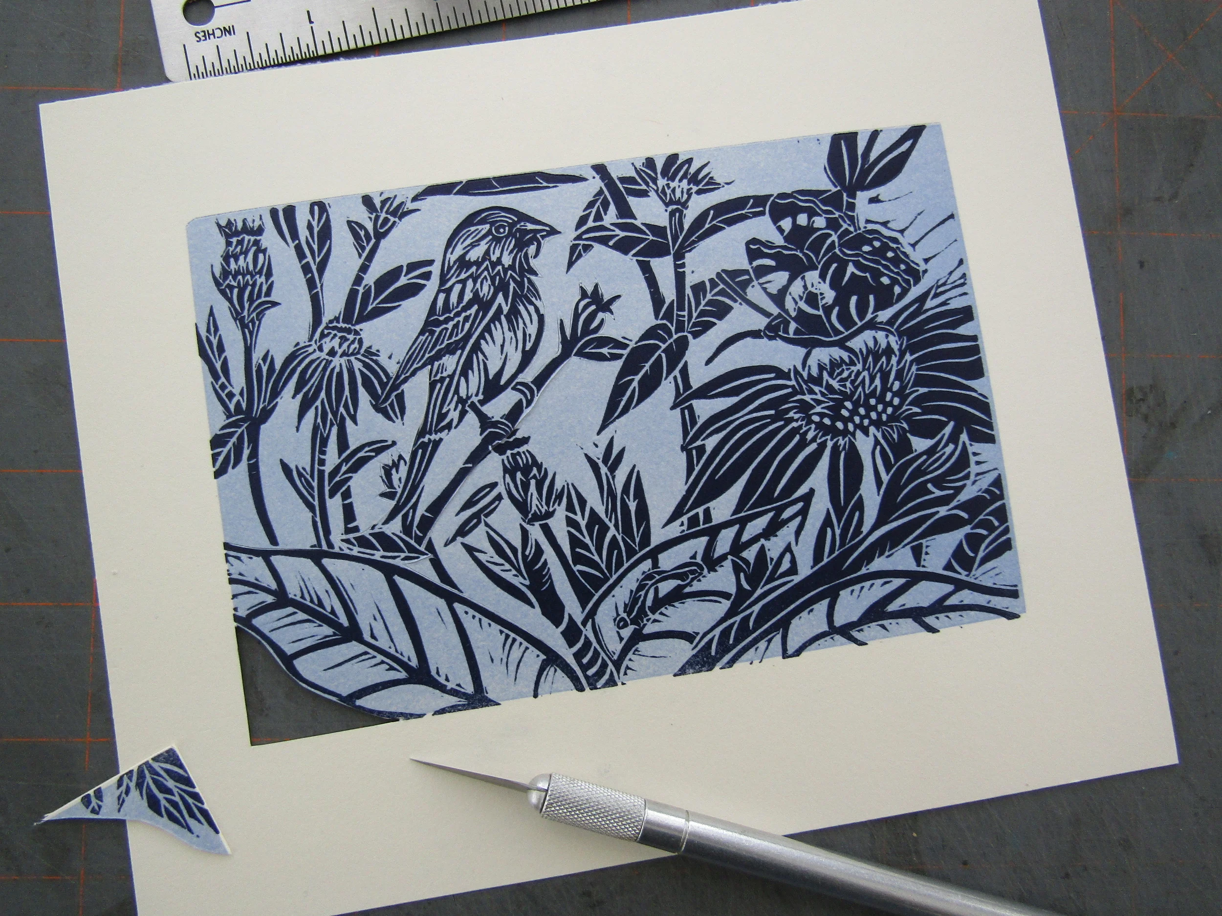 Cutting away areas to make the layers pages.