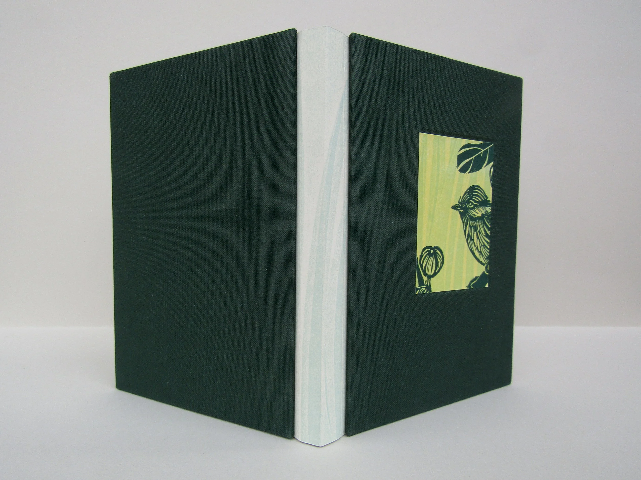Cover boards completed and attached to inner book pages. I used the pressure printed Mohawk Superfine for the book's outer spine.