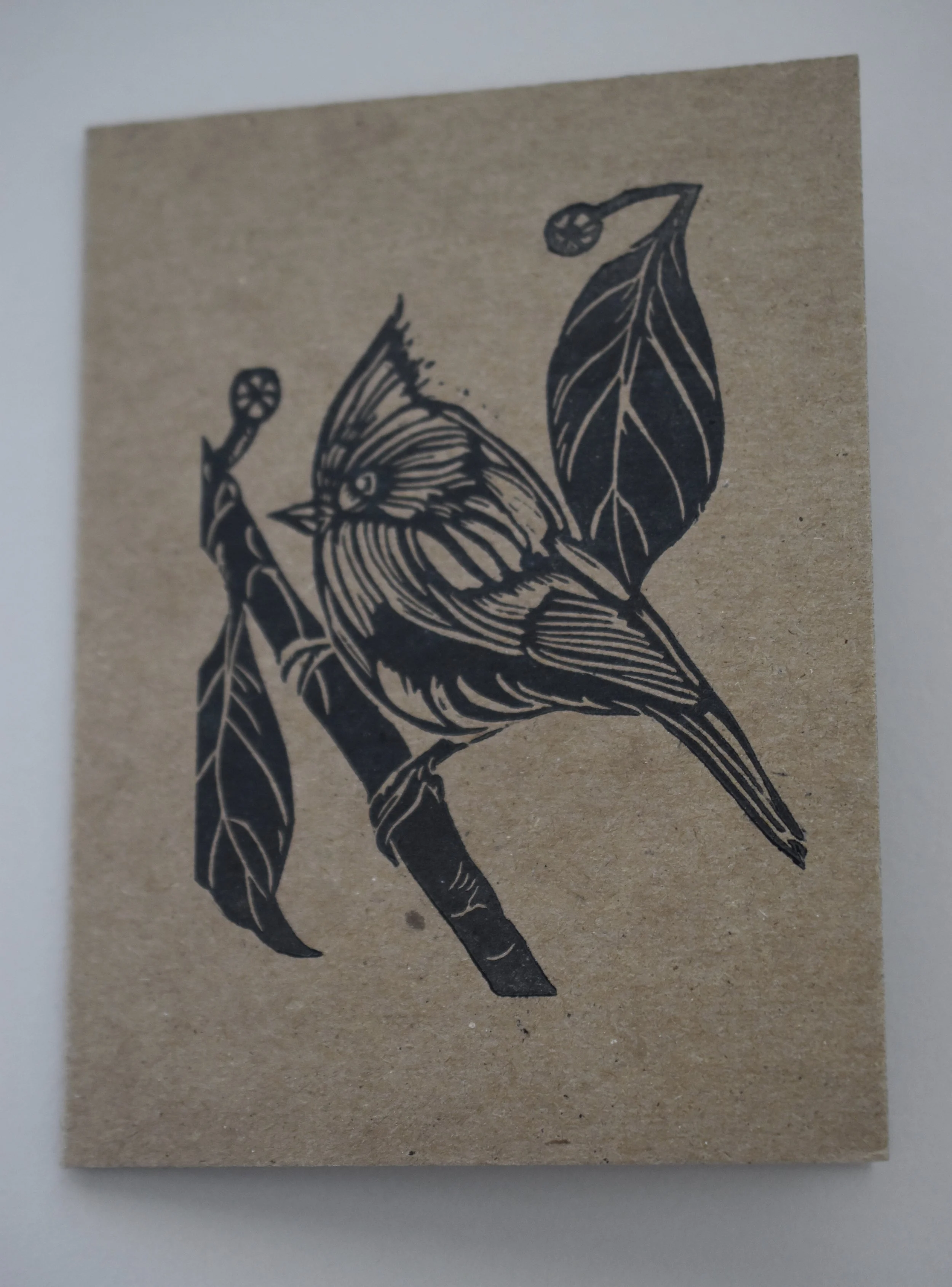 Titmouse in Dogwood, 5.5”x4”.