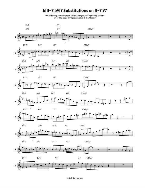 bIII-7 bVI7 Substitutions Over II-7 V7