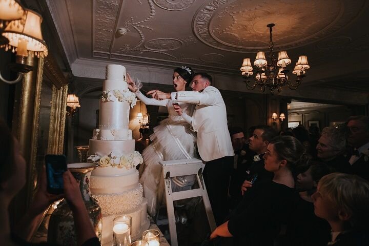 Ten tier wedding cake for a Jewish wedding at Thornton Manor