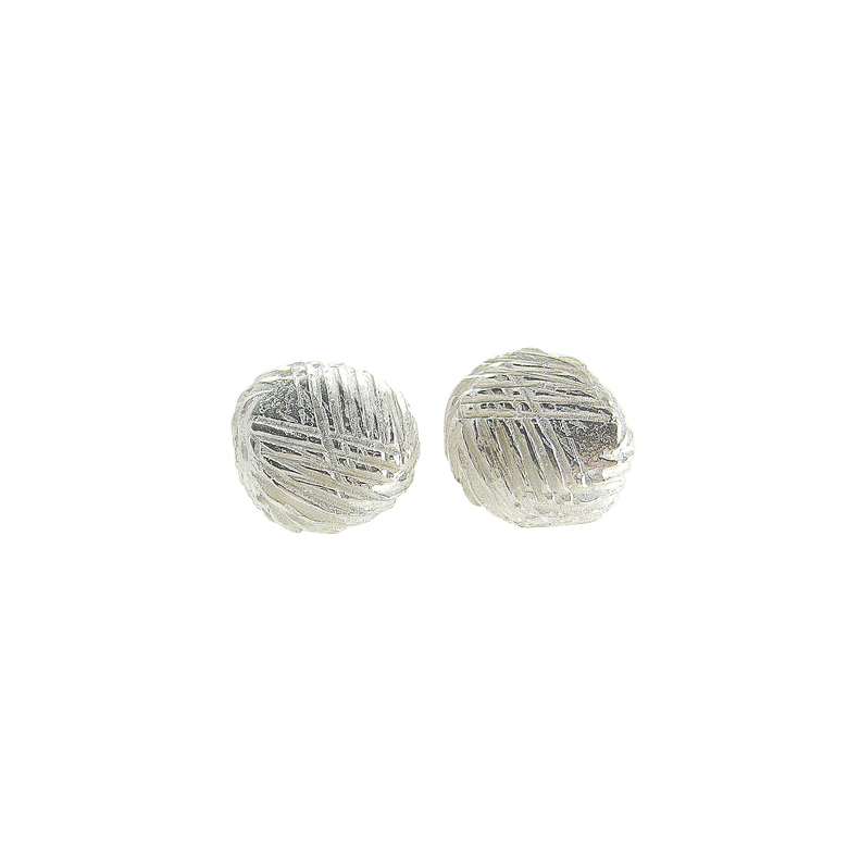 stone stud earrings | sterling silver | textured earrings | round silver studs | Made in San Francisco | Sharon Z Jewelry by Sharon Zimmerman