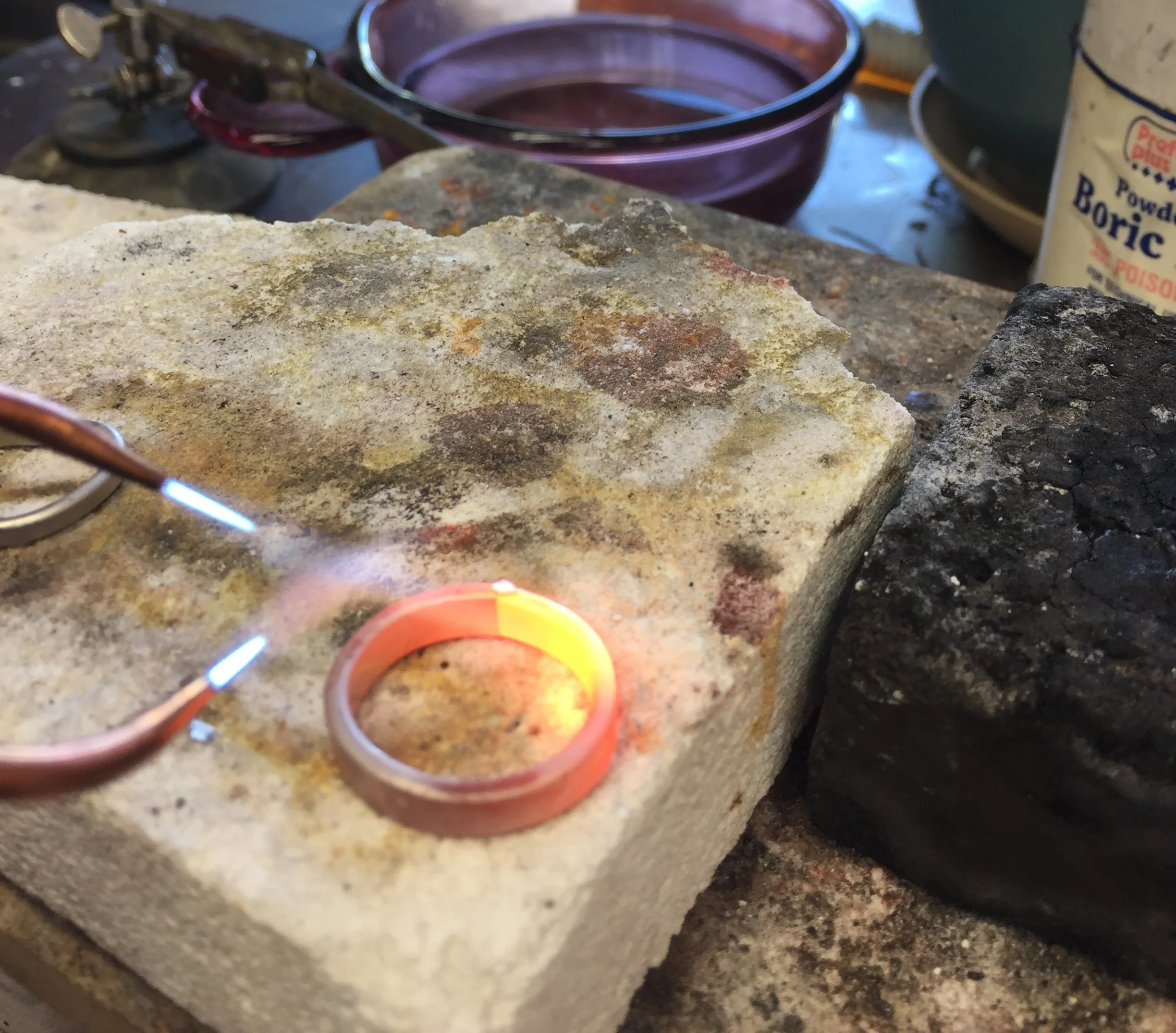 Soldering the rings closed