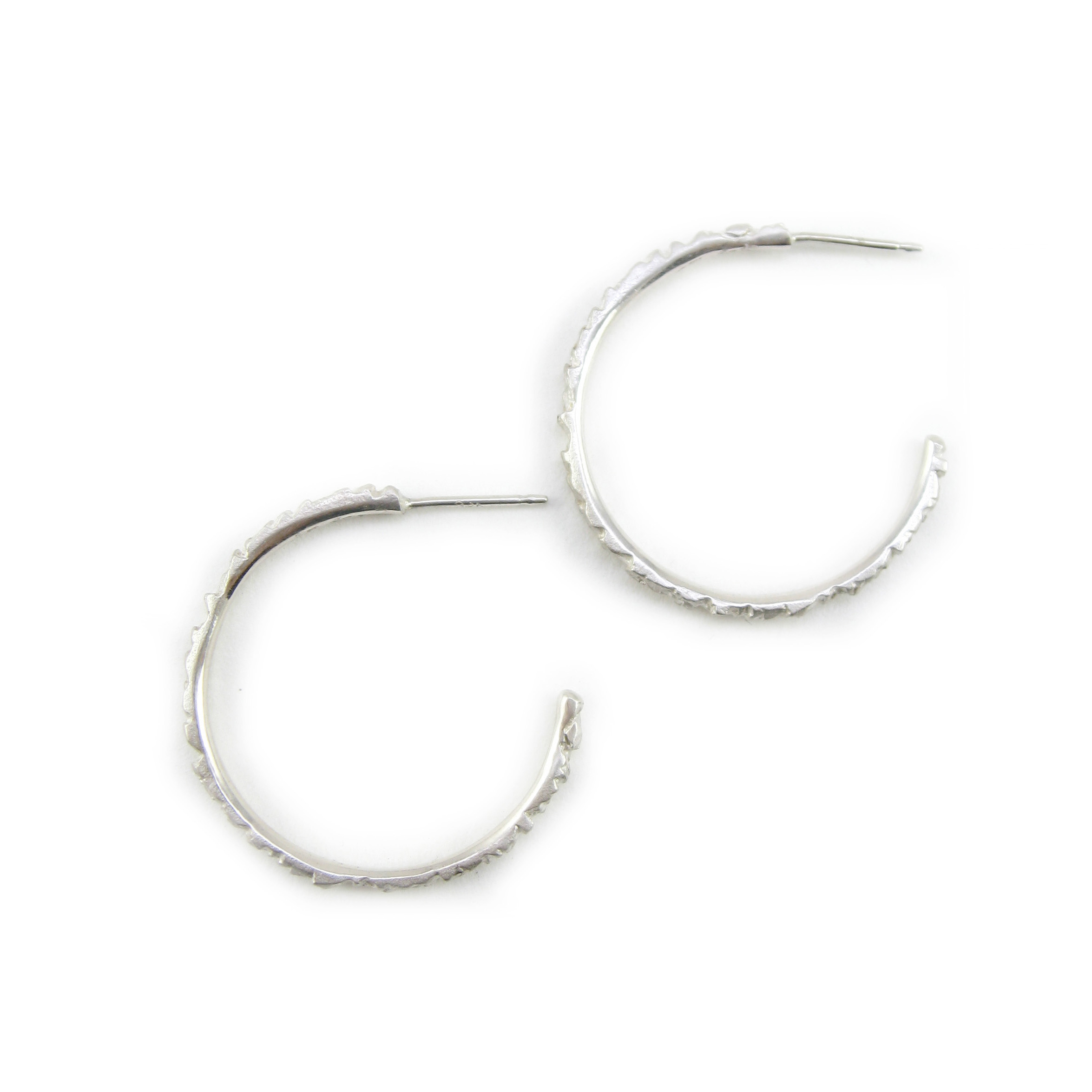 Copy of meteorite hoop earrings | meteorite jewelry | unique earrings | hoops | handmade | textured hoop | recycled silver | sharon z jewelry | made in san francisco | sharon zimmerman