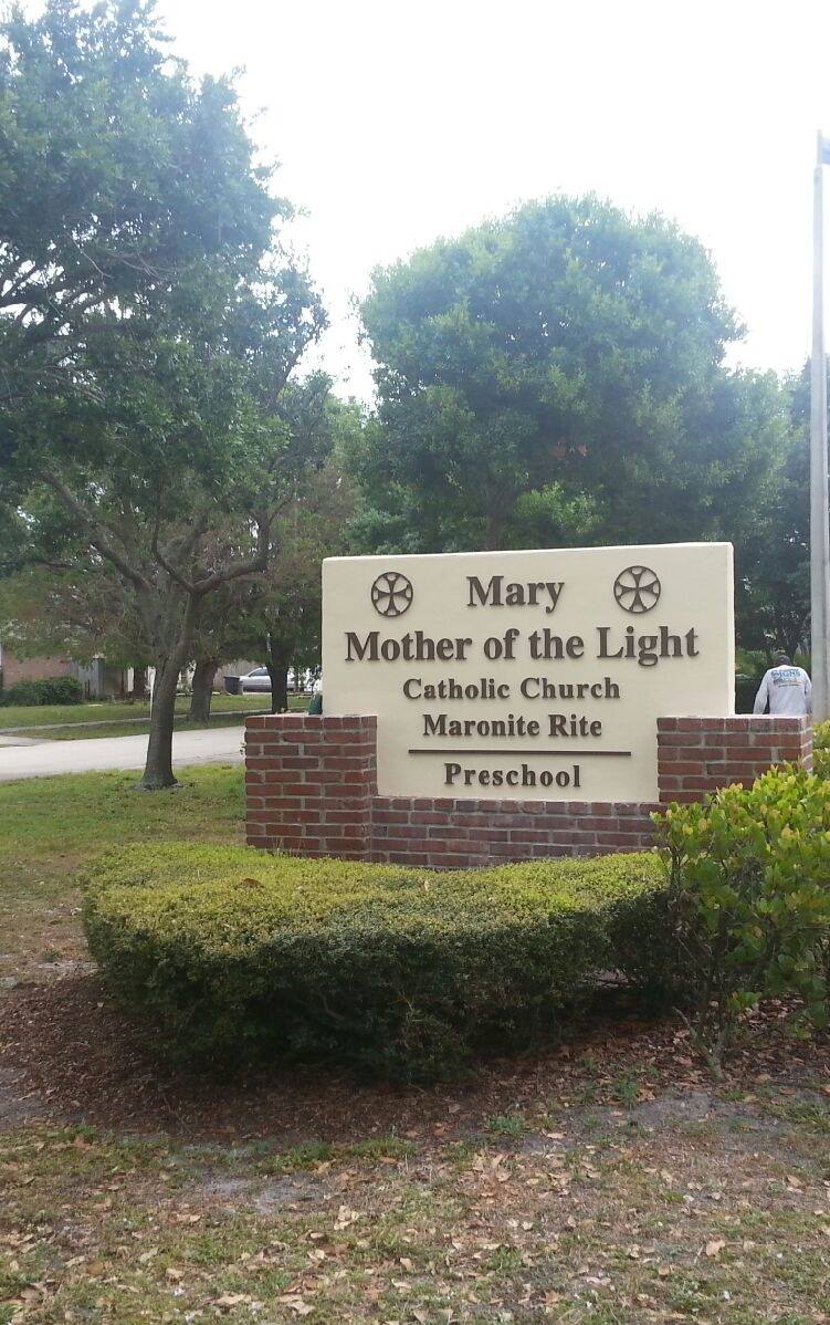 Mary, Mother of the Light Catholic Church Sign