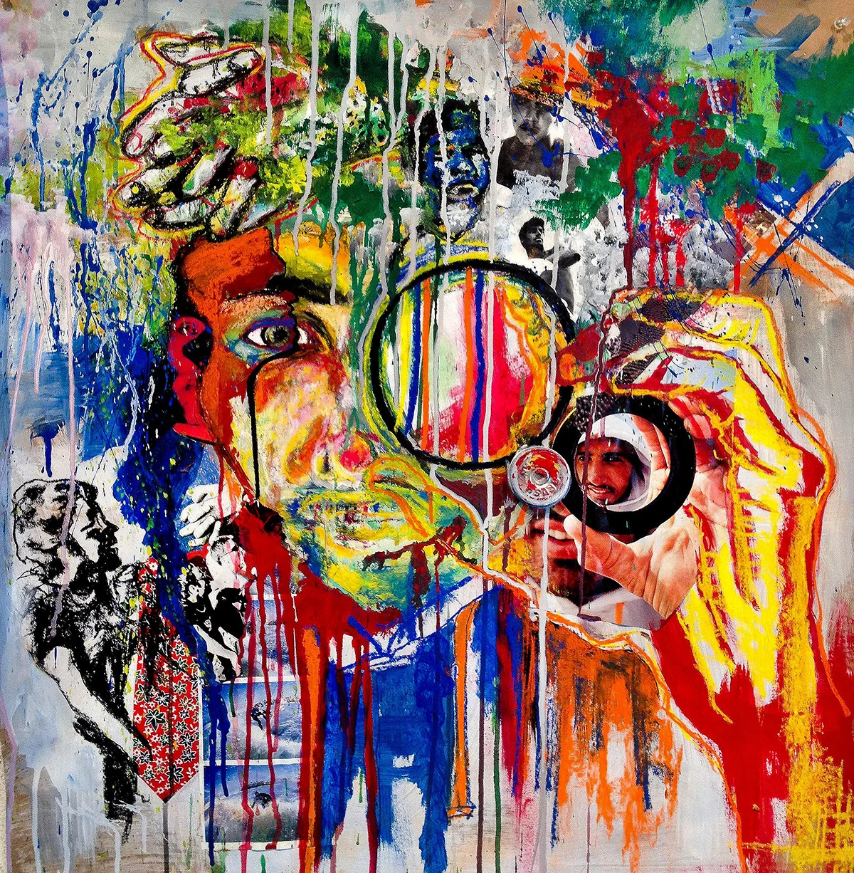 Introspection - 2' X 2' - Mixed Media on Paper - SOLD // Prints available - Society6.com/gigglestorm