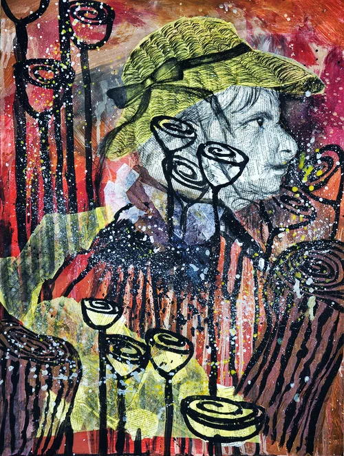 Old Fields - Mixed Media on Canvas - For Sale - Price Upon Request