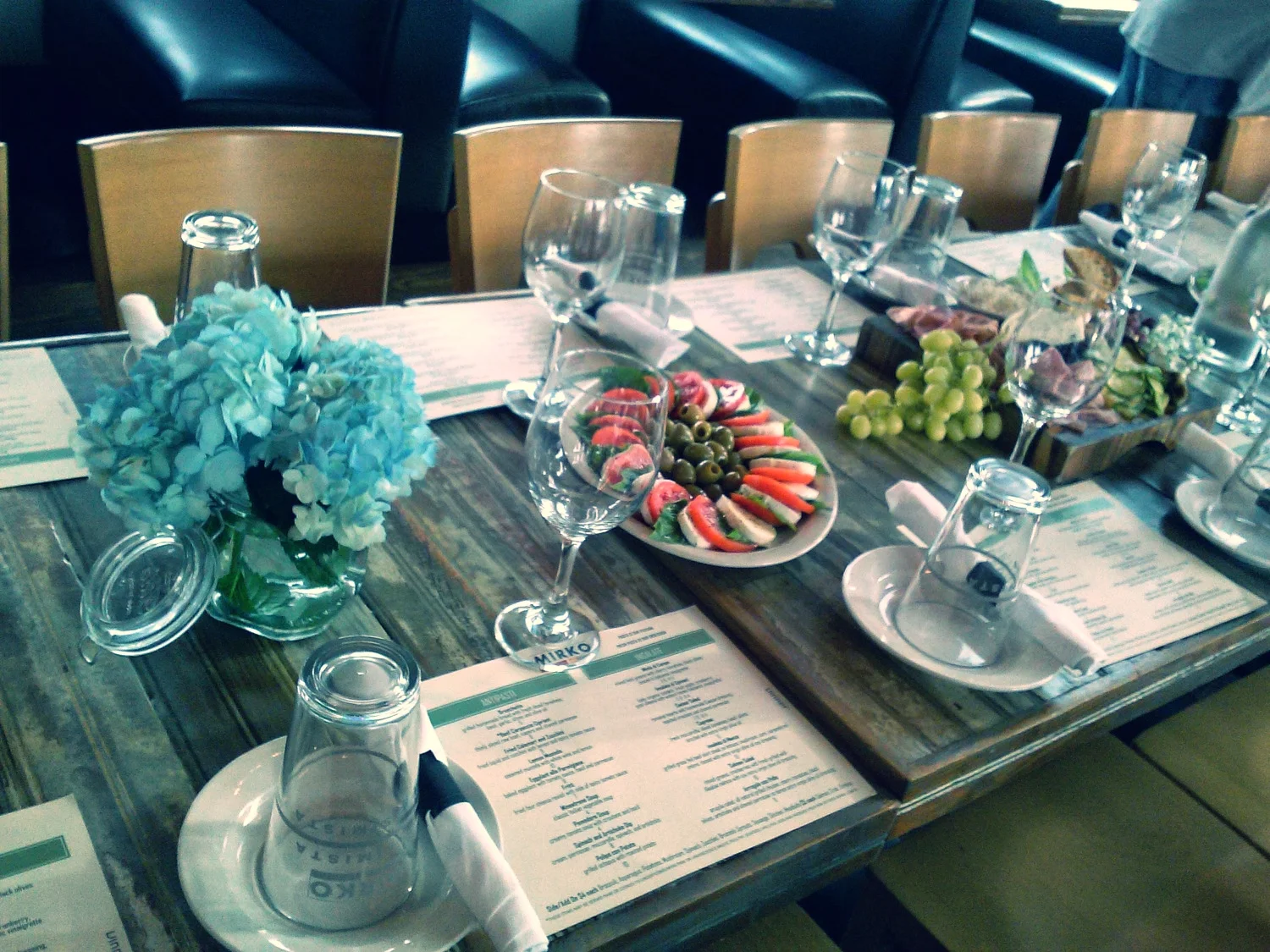 We can accommodate up to 40 guests in our Dining Room. We offer a customized prefix menu to ensure optimum timely service and an unforgettable dining experience. We cater special occasions from intimate gatherings in your home to large events at the location of your choice. We will be happy to customize a menu to fit your taste and budget. For details at catering@mirkopasta.com