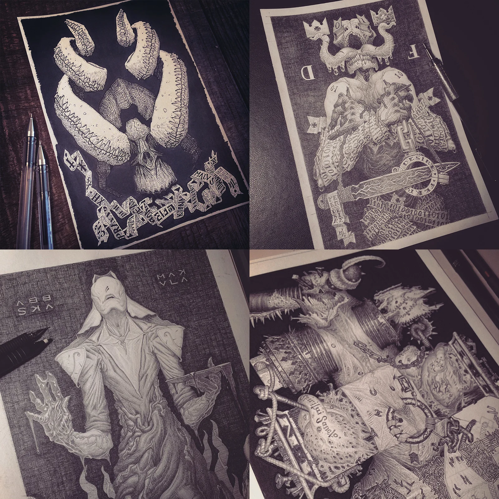 clockwise from top•left - lies, lies, lies | tukroun•konman | zaqiel | j.kobb • the ascender