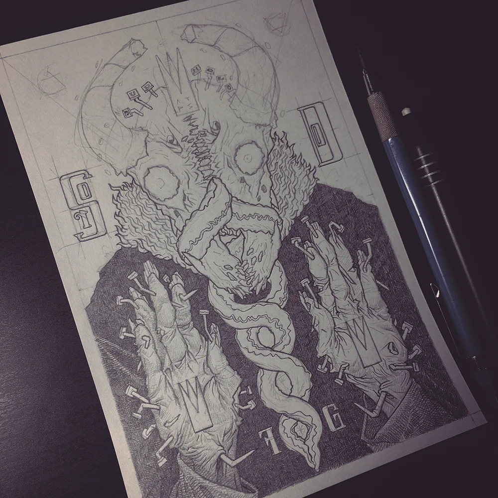 drawing progress - patreon project, goya