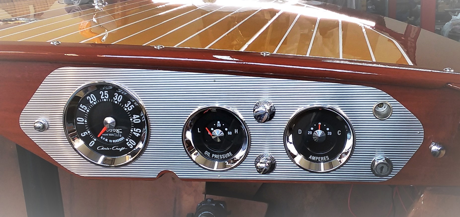 Gauges restored and new dash face supplied by Kocian Instruments.