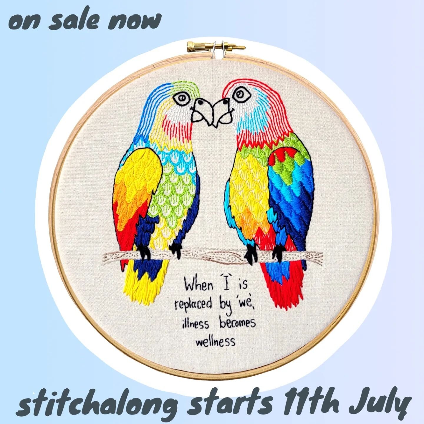 C0vid might have finally got me after two and a half years but it's not going to stop me launching a new stitchalong! We'll be starting this one on 11th July so it'll make the perfect Summer project. And those colours!? 🦜😍🦜

Whether you prefer esc