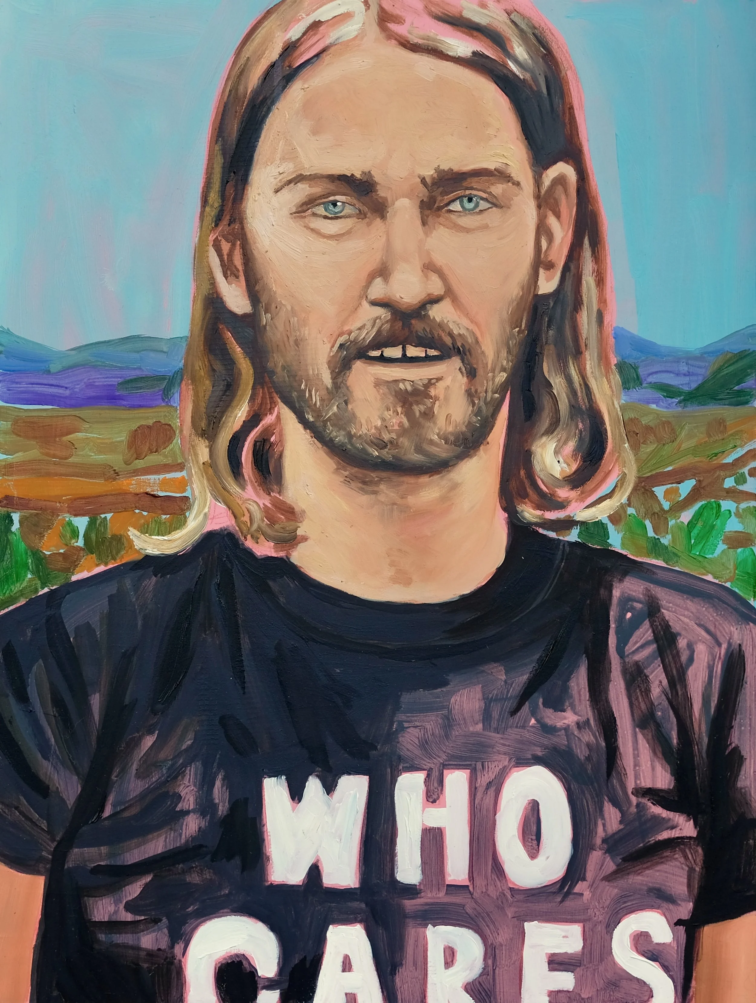   Who Cares   Oil on panel  16 x 12 inches  2024 