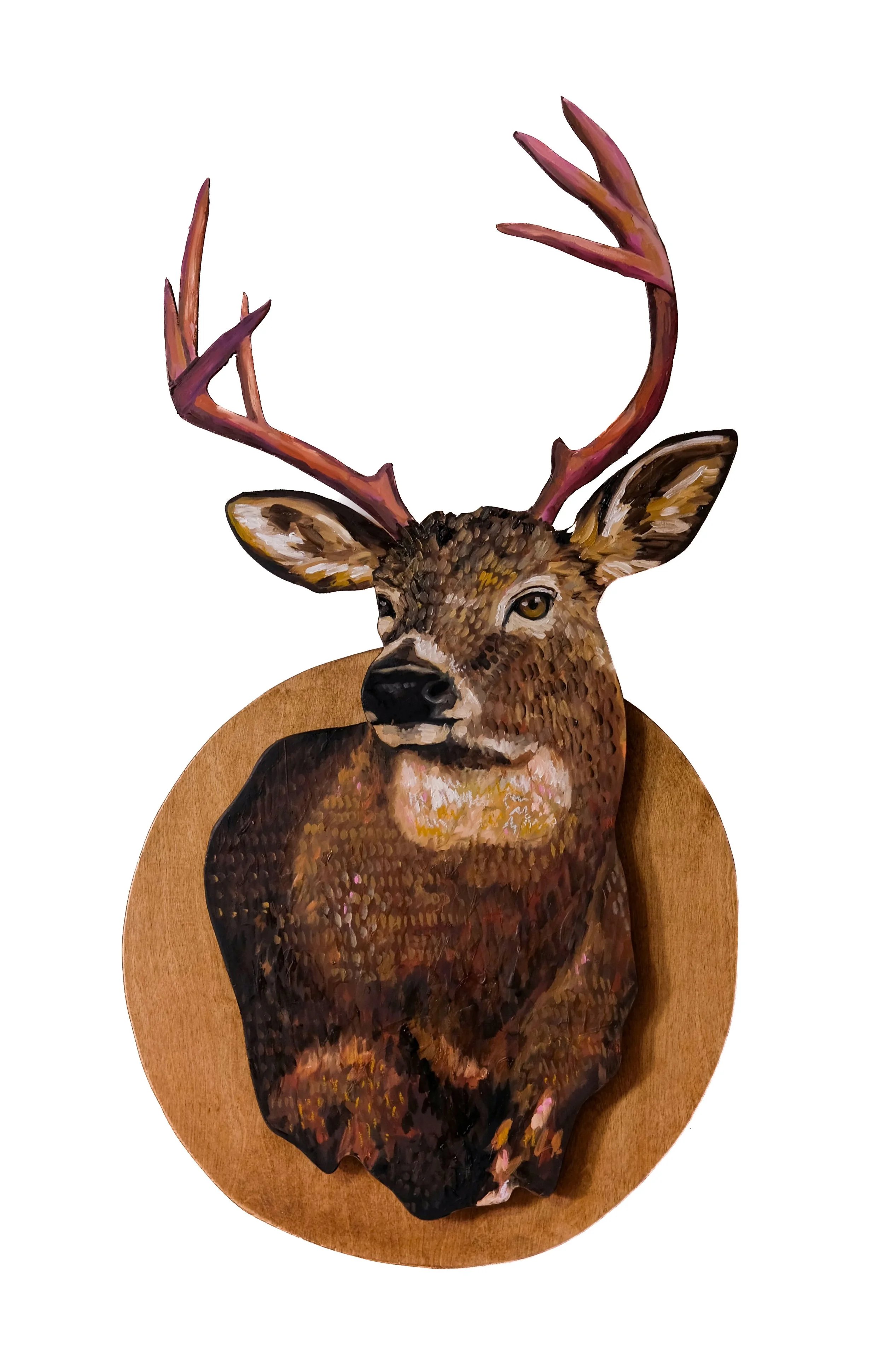 Deer Oil on panel 37 × 20 × 2 inches 2025