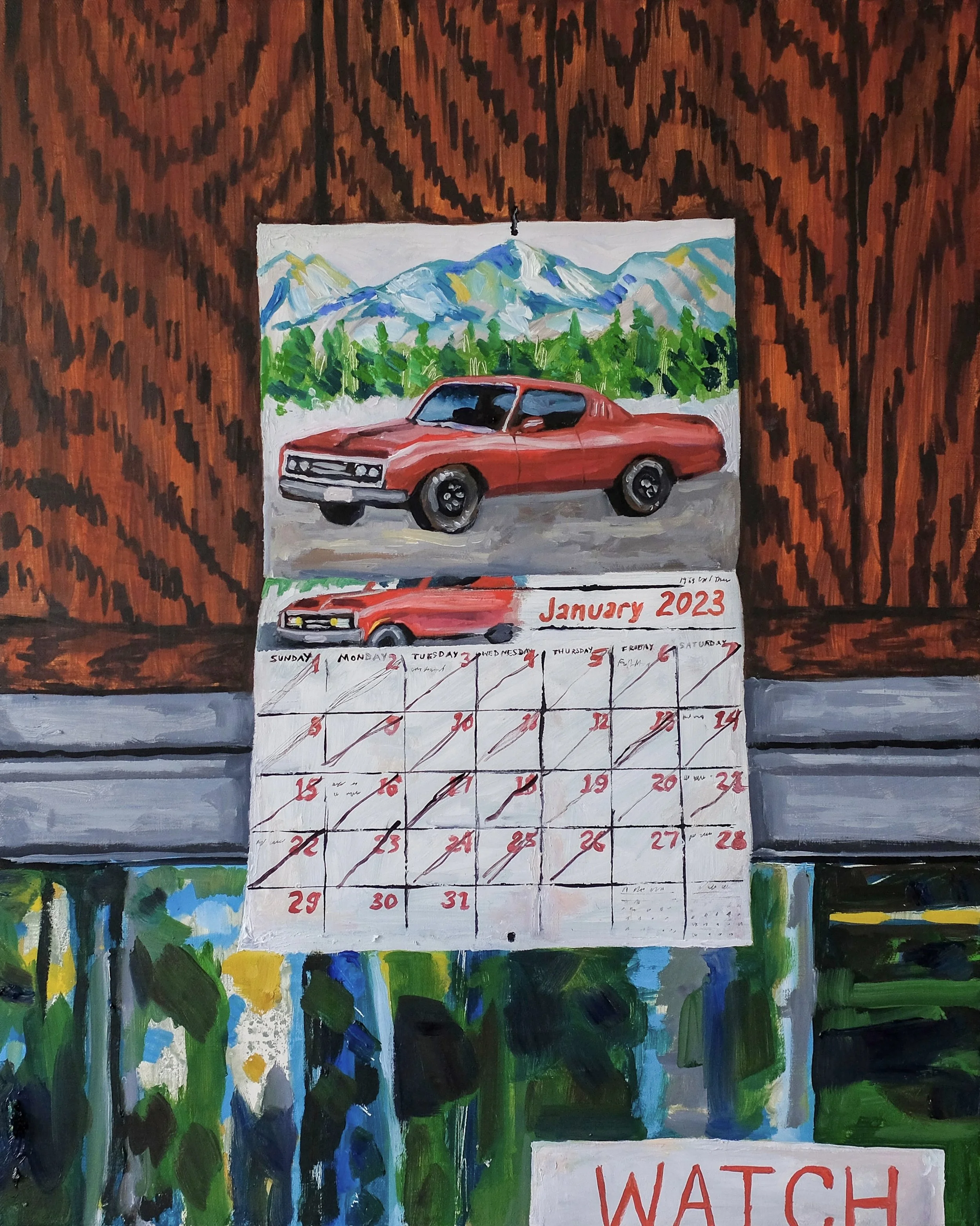 Almost the end of January and nothing even happened Oil on canvas 20 × 16 inches 2024