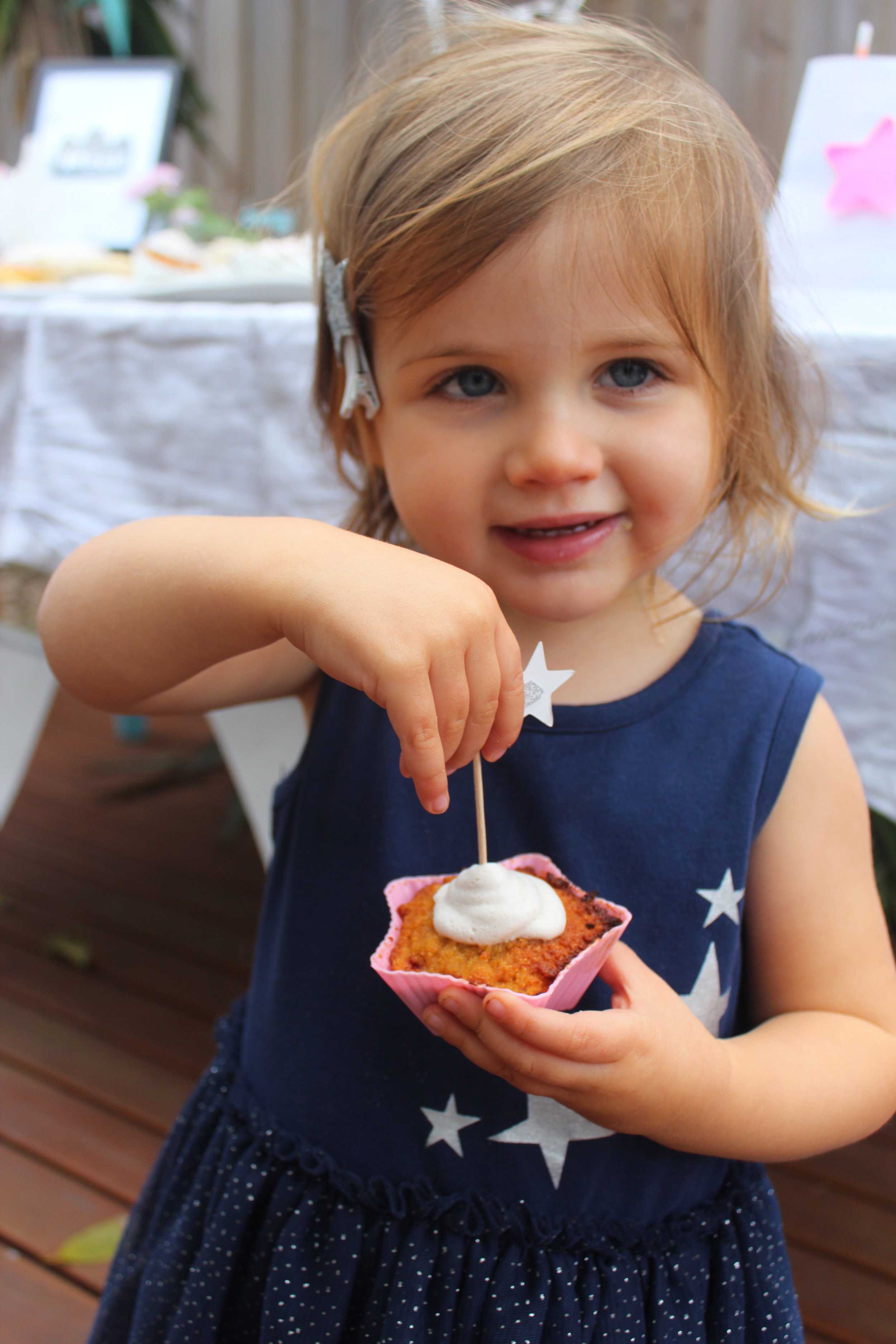 Skye with a Paleo Strawberry Cupcake 