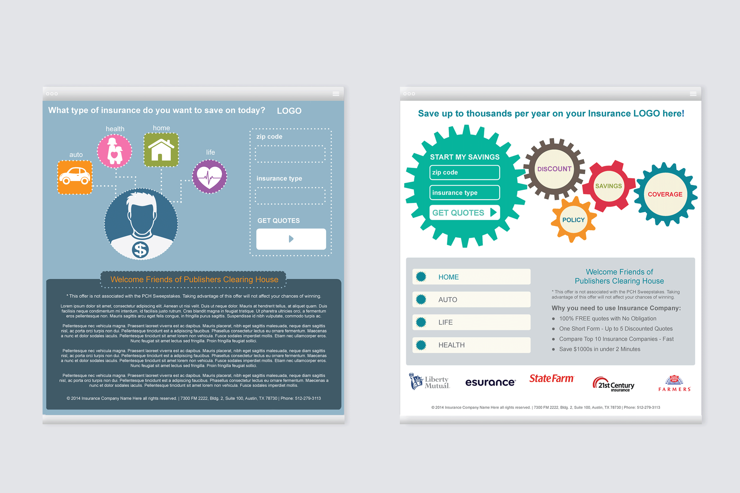 Publisher's Clearing House Landing Pages