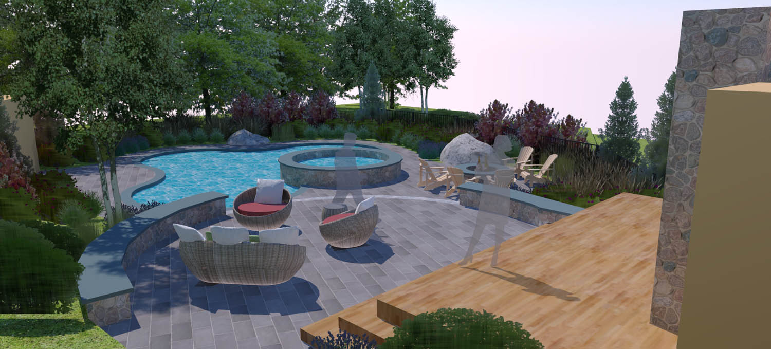 Lexington pool and hardscape