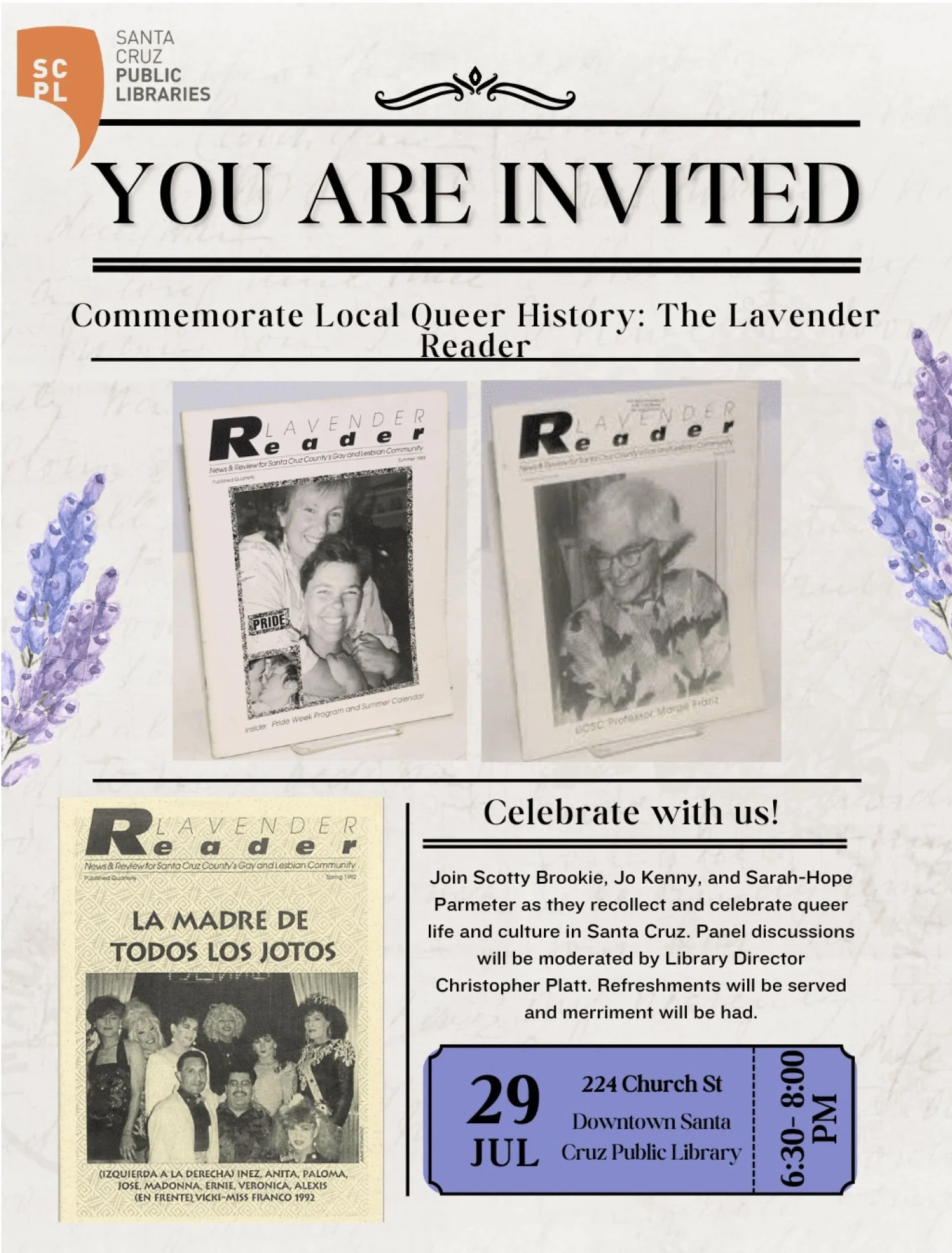 Lavender Reader and Local Queer History Panel