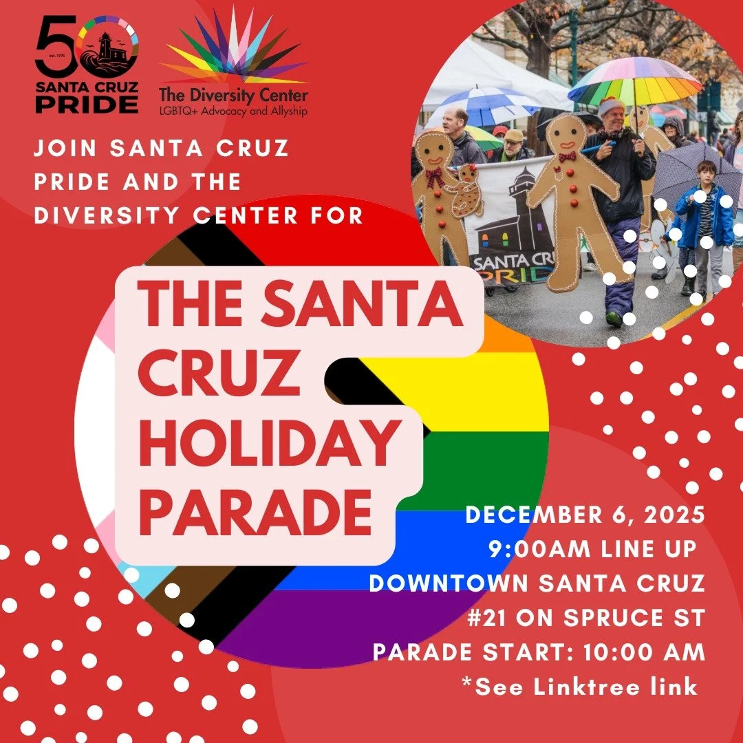 Join SC Pride in the Holiday Parade on Sat. Dec. 6. 9am Line Up on Spruce Street, Position #21. Parade starts at 10am. More info on our website - See link above.