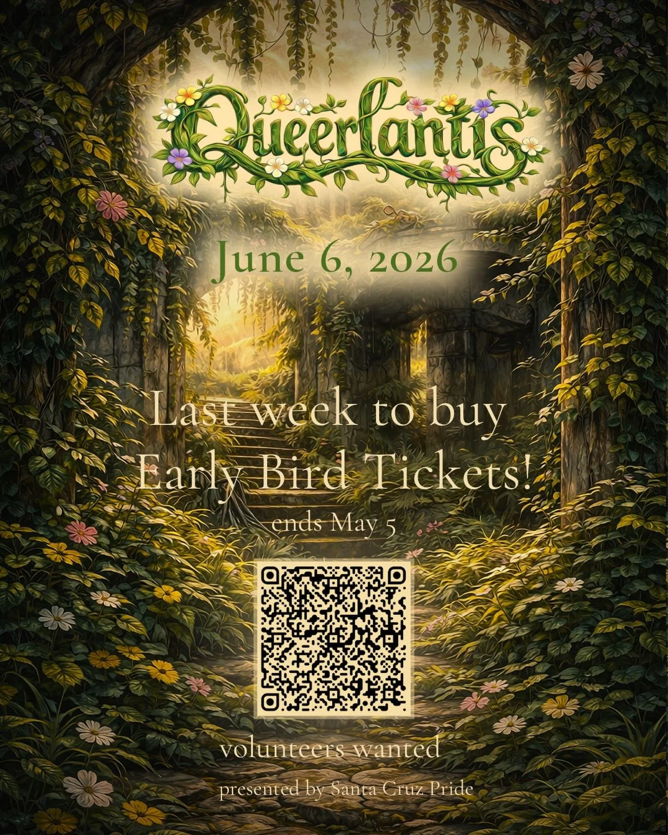 Don't miss out, Santa Cruz! Our hottest queer Pride party of the year is just around the corner. Come celebrate with us at Vet's Hall on June 6th.

Early bird tickets end May 5th (next week).

We have live bands, drag performances, DJ dance party, dr