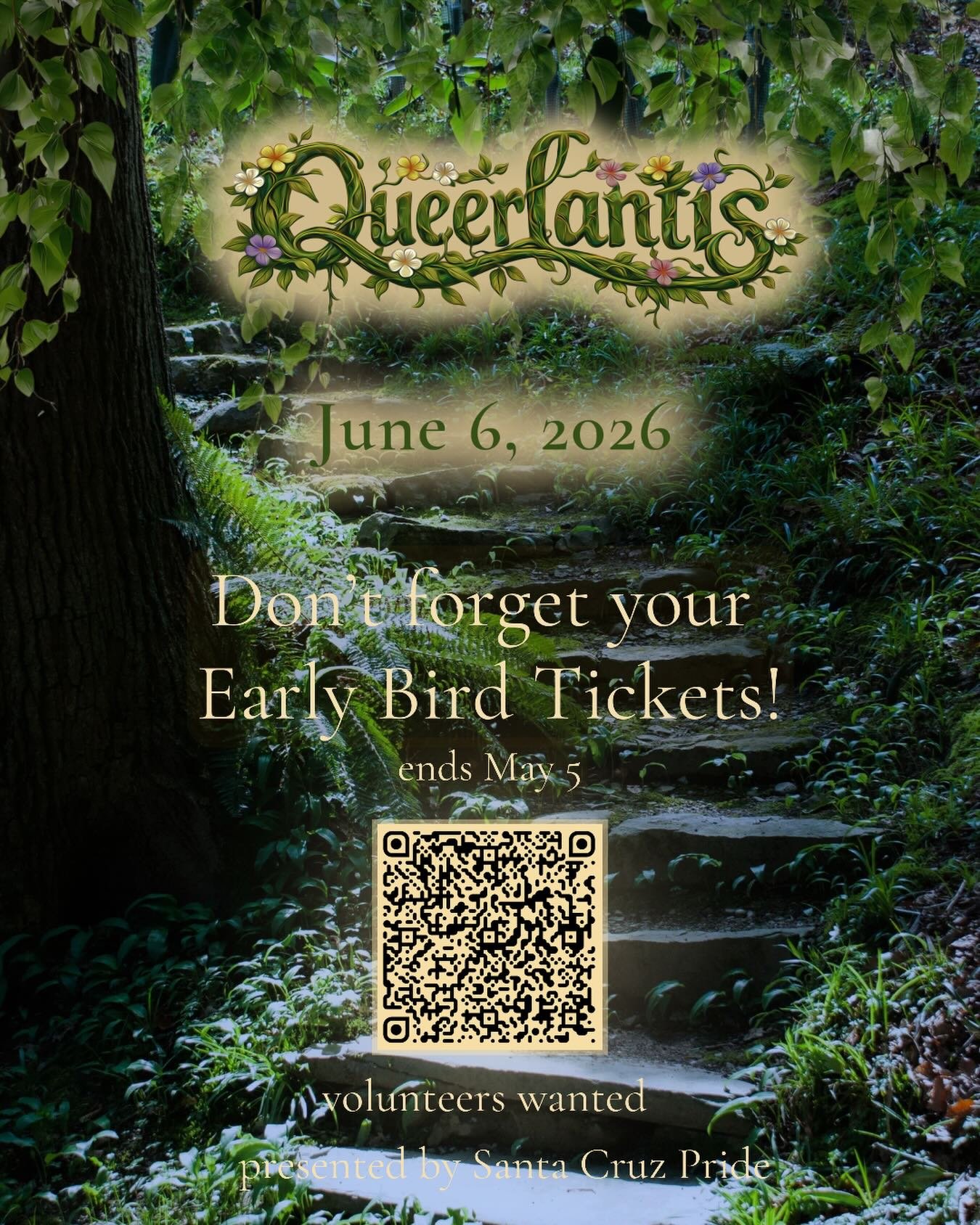 Early bird tickets are ending soon! 

* Live music
* Drag performances 
* DJ after party
* Drinks from the Neighbor's Pub
* Vendor market 

Saturday, June 6, 2026 6-11pm
 
🔗 in bio

#SantaCruzPride2026 #Queerlantis #ThroughTheCracks 
@queerlantis @v