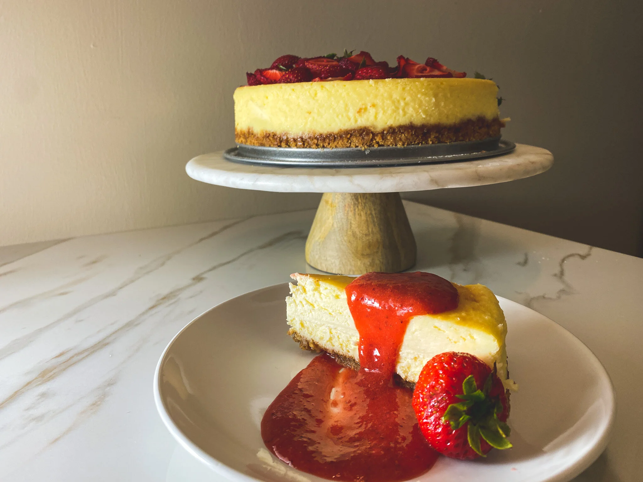 Classic Cheesecake with Strawberry Topping