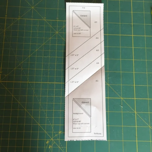 All sides of template are trimmed including the 1/4" seam allowance.