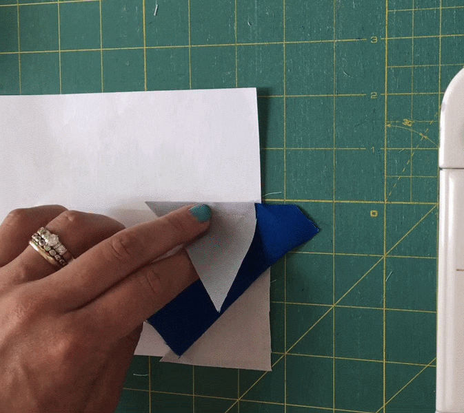 Once it's sewn in place and finger-pressed, you can see how it's in perfect position. In other news, I MADE A GIF! :)
