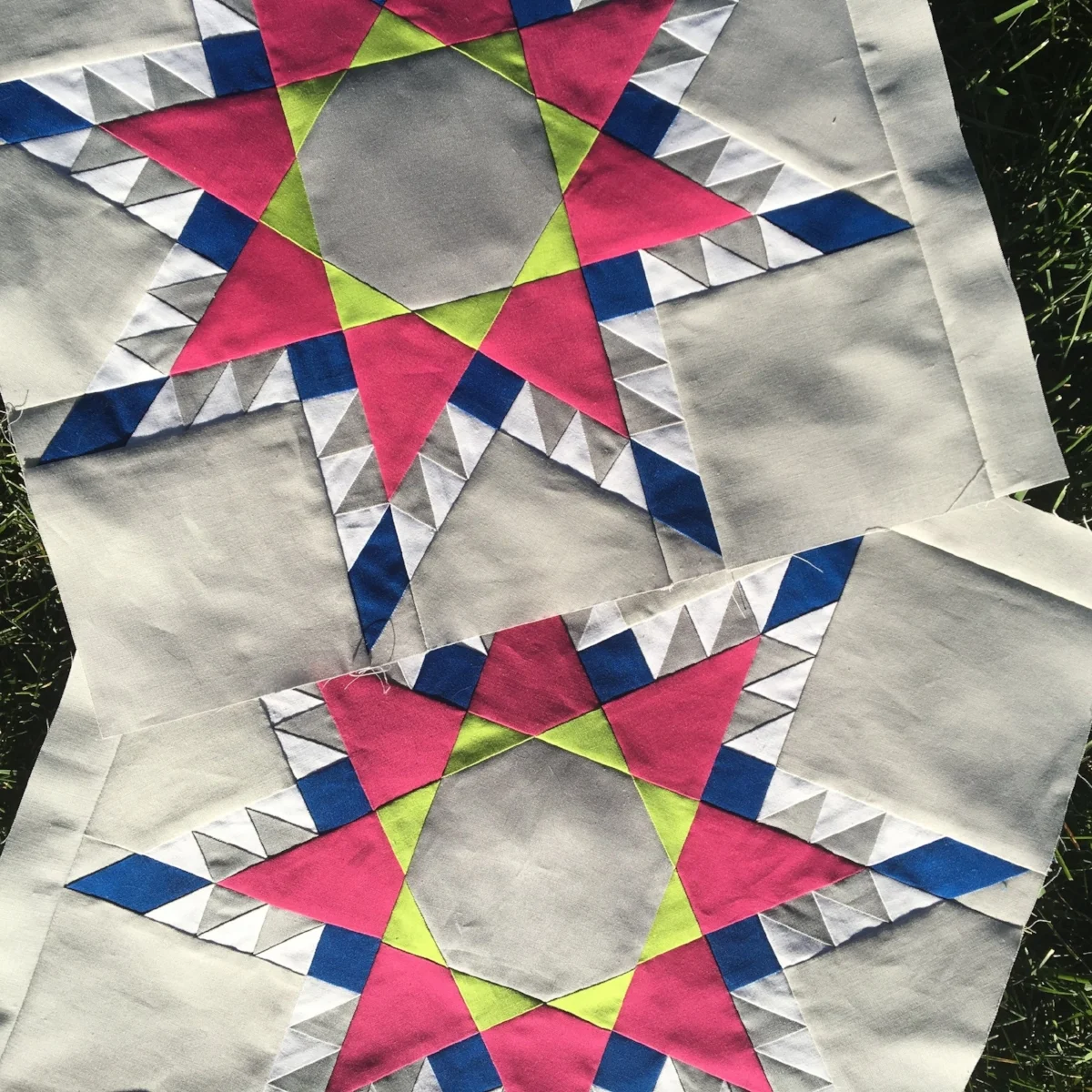 Week Two will be a repeat of Week One: two 16" No Y Seam Feathered Stars