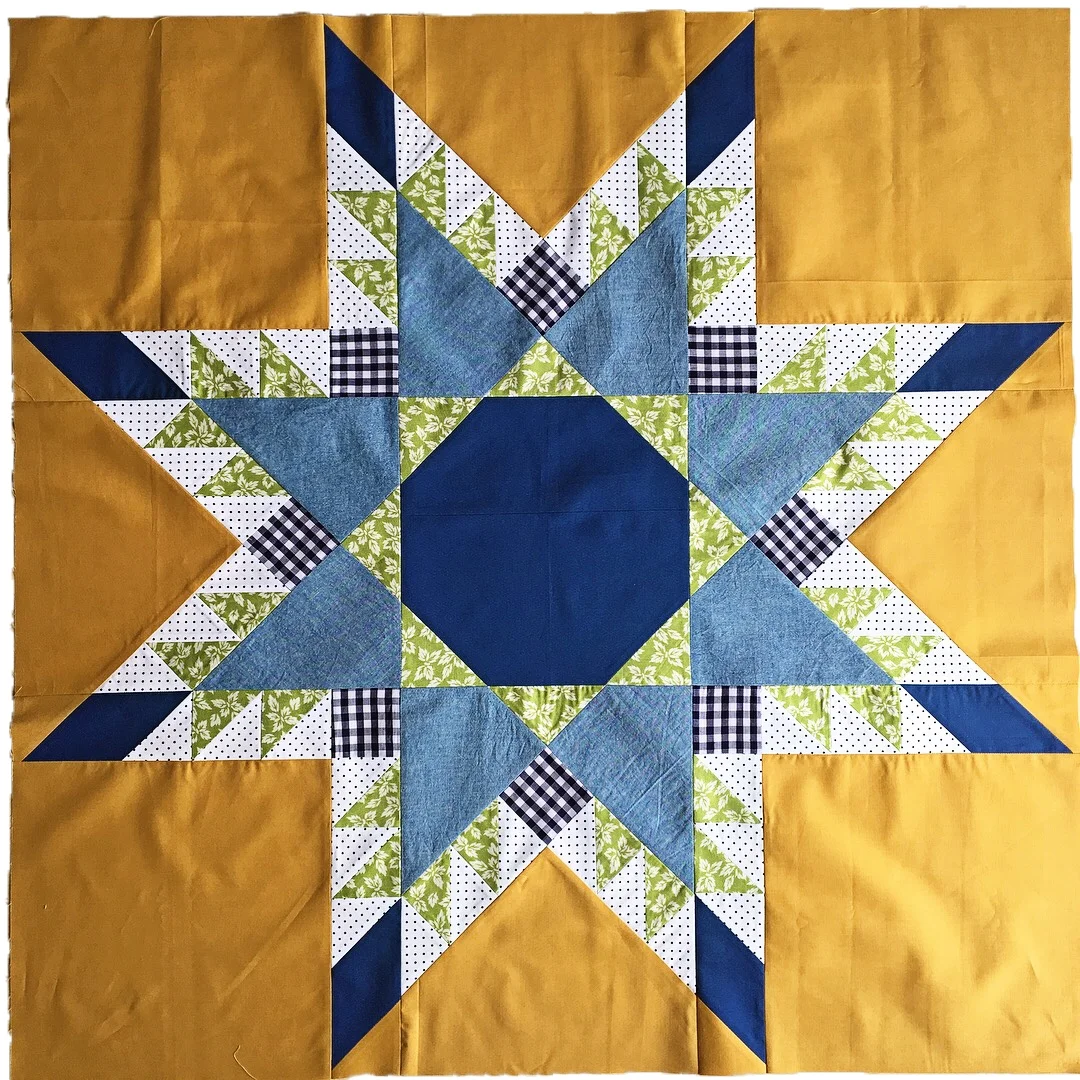 36" star used in making a 2-block lap quilt (next photo).