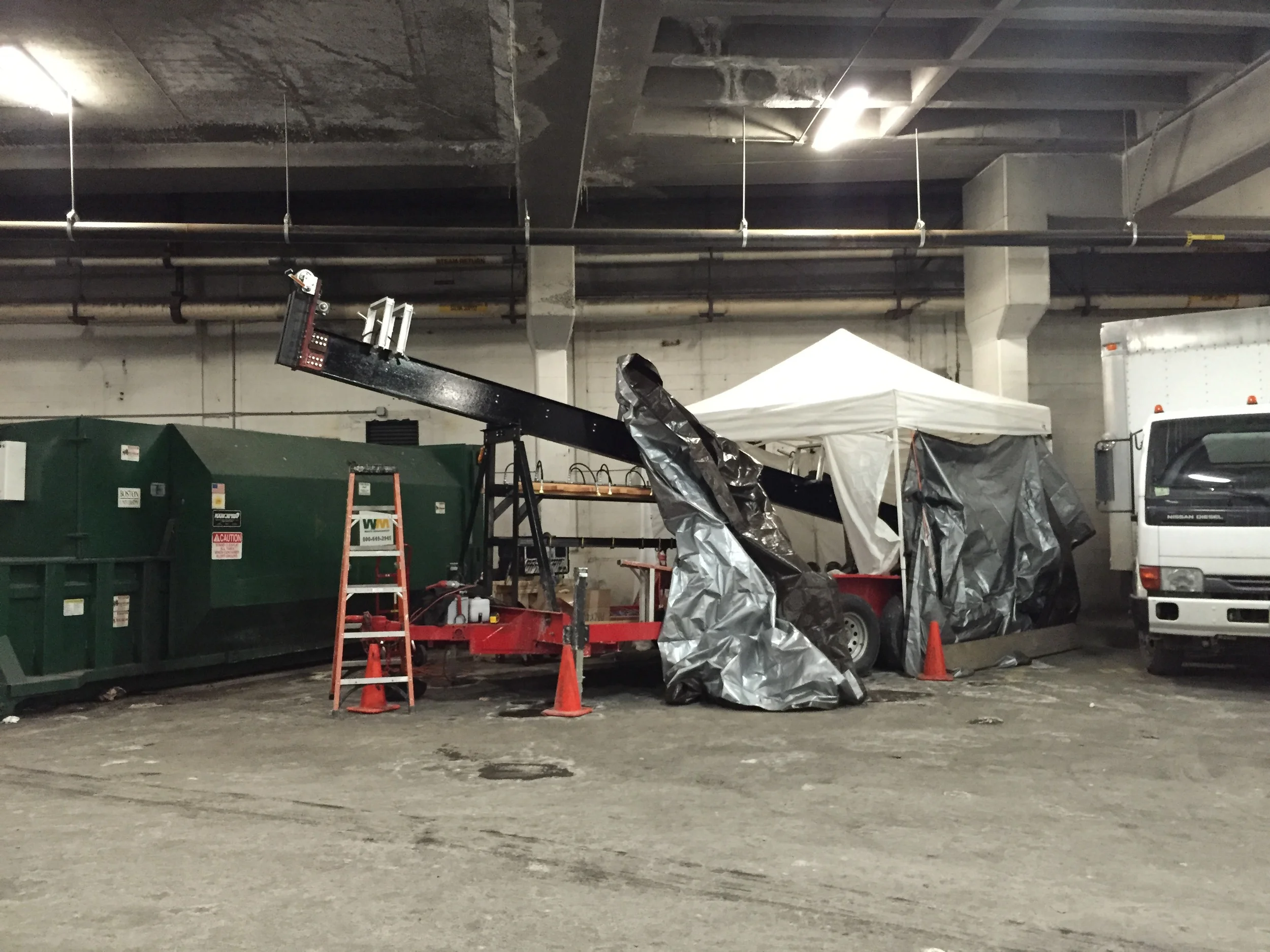  Plumbing installation in a BU parking lot 