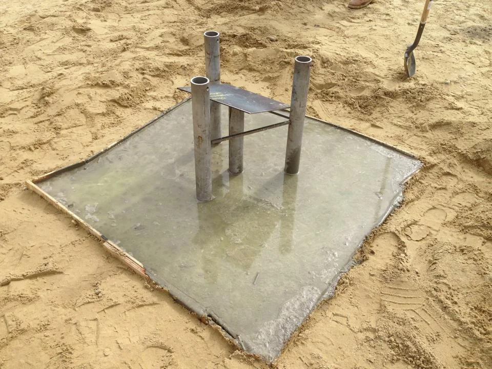 Mk III hybrid motor test stand concrete infrastructure