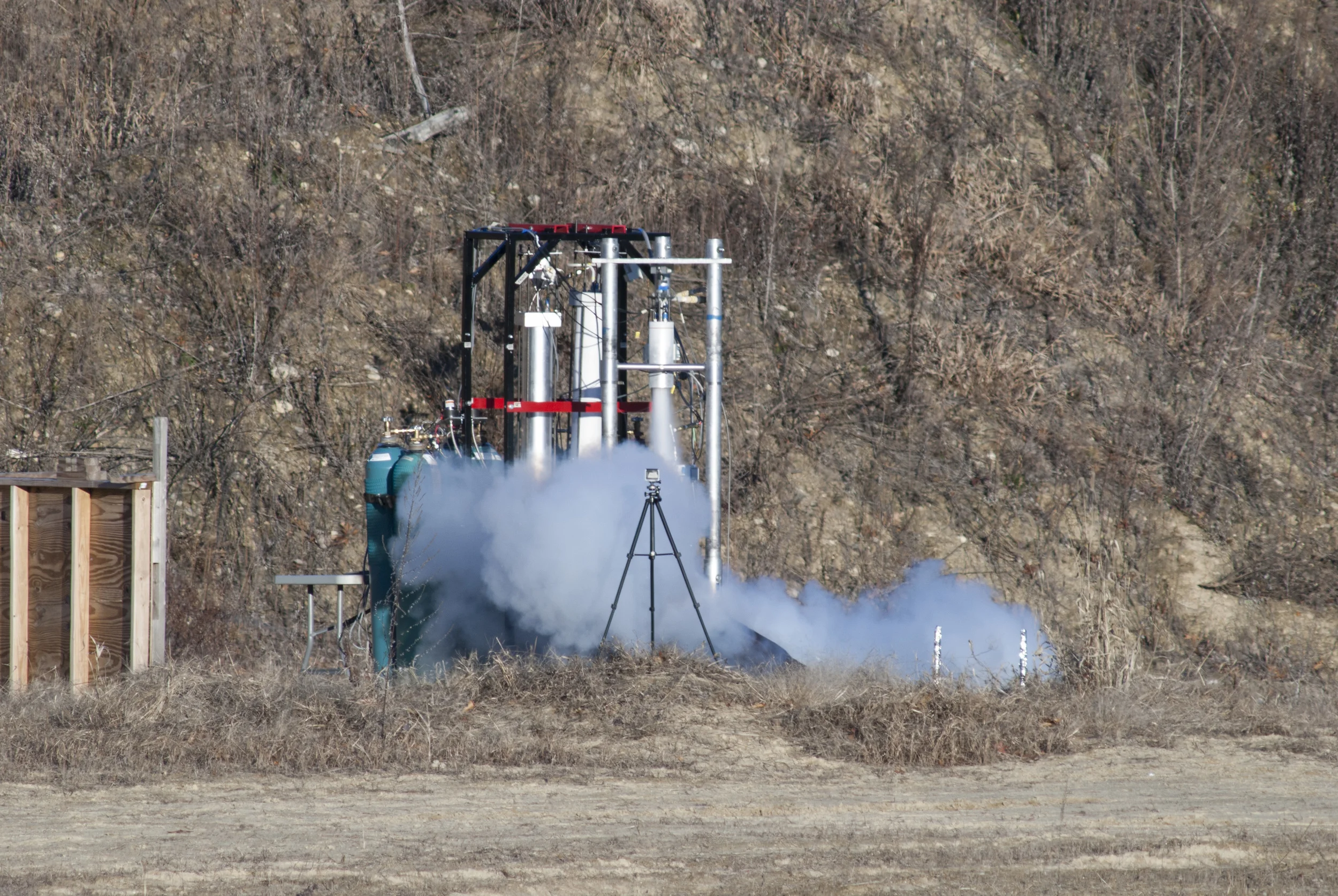Lotus Dev engine during a cold flow test