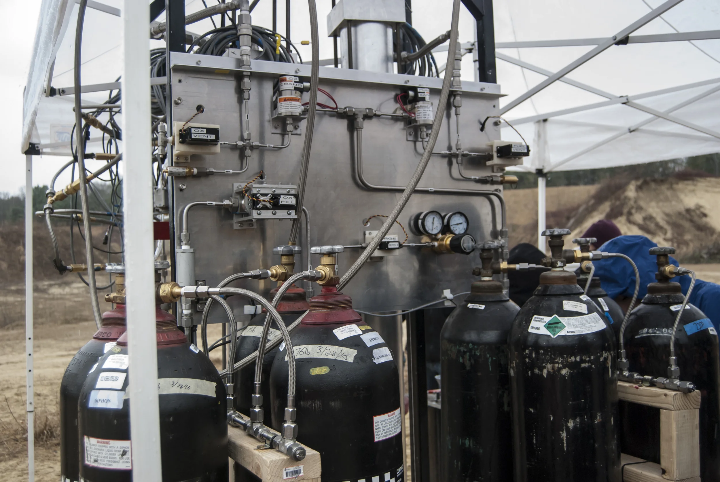 Rev 2.0 fluids system, with pressuization control mounted on a panel