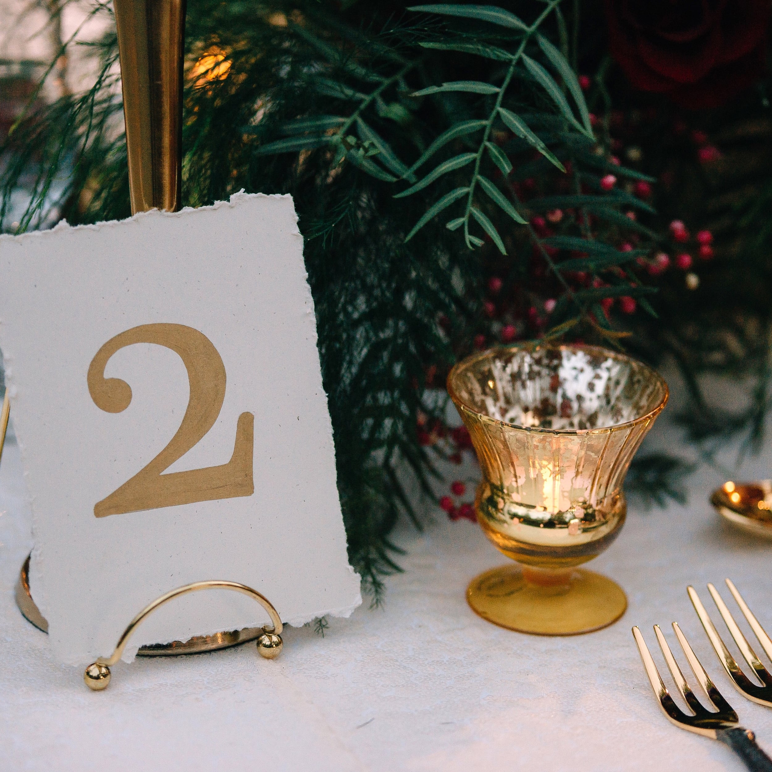 Gold Foil Table Numbers