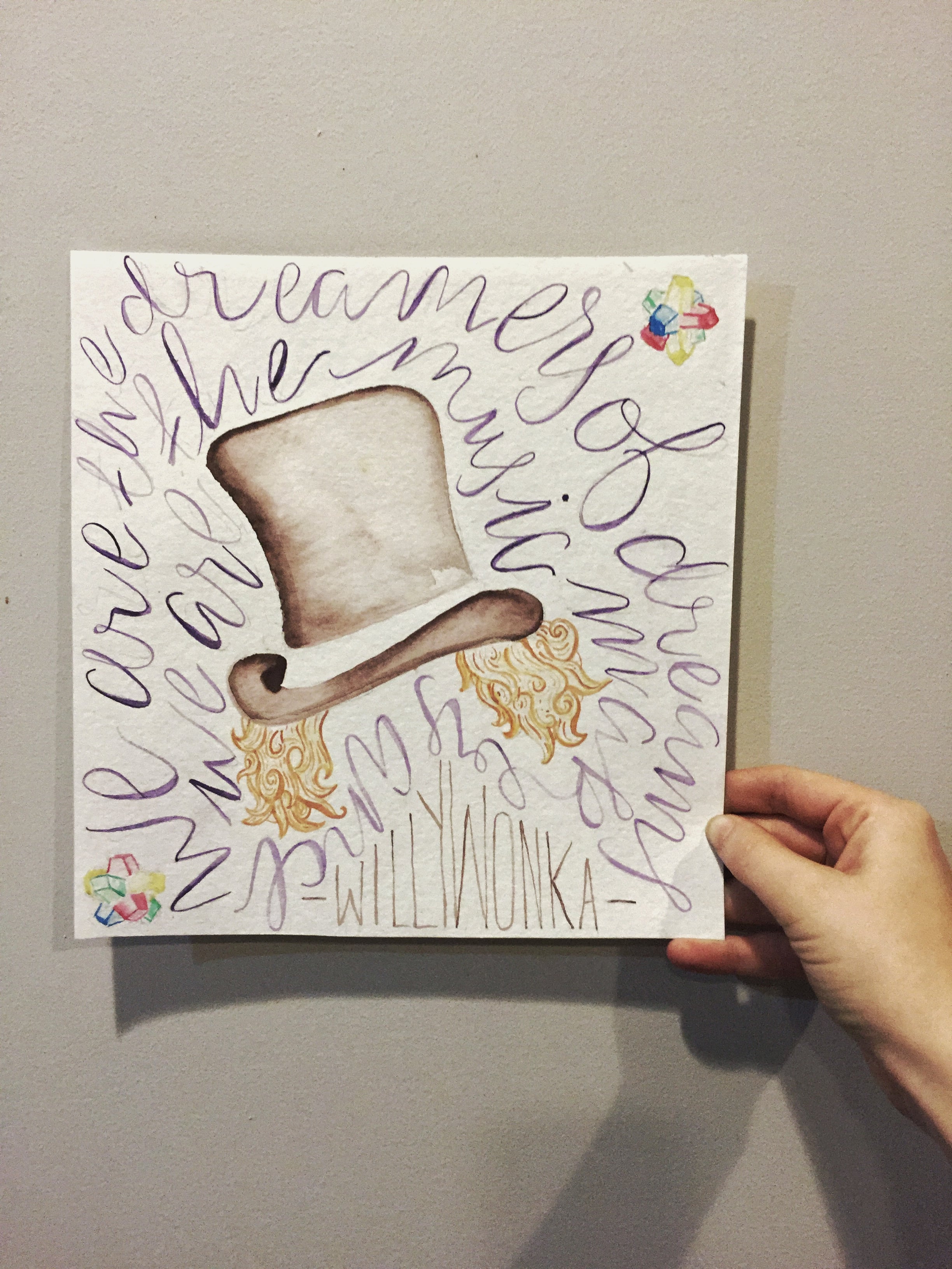Willy Wonka Quote Watercolor
