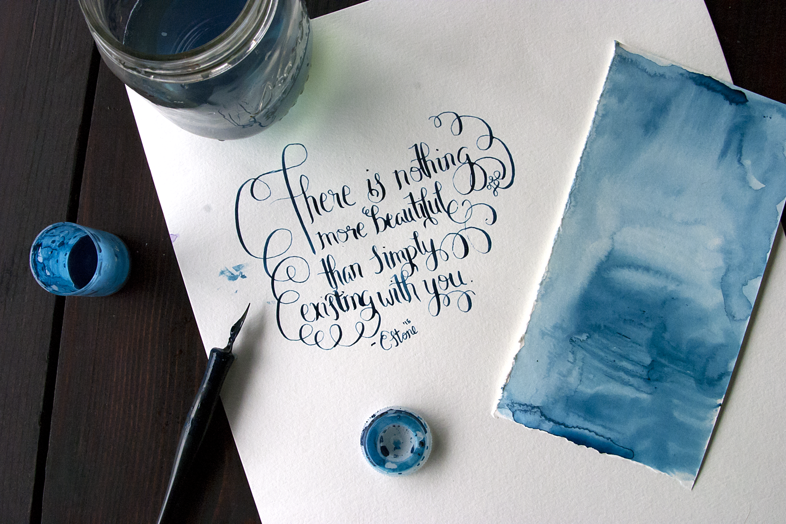 Watercolor typography quote