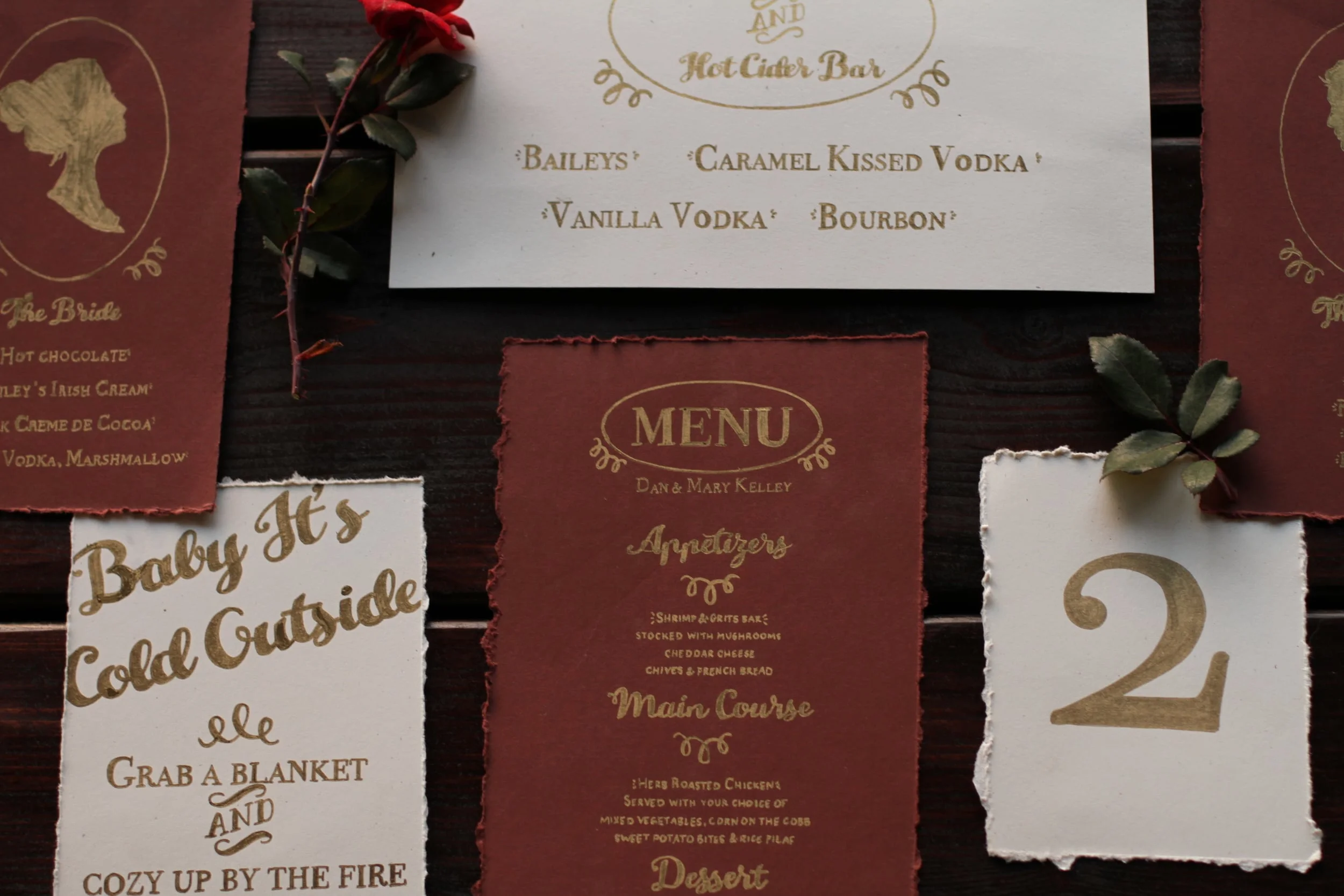 Custom Wedding Invitations with Gold Foil