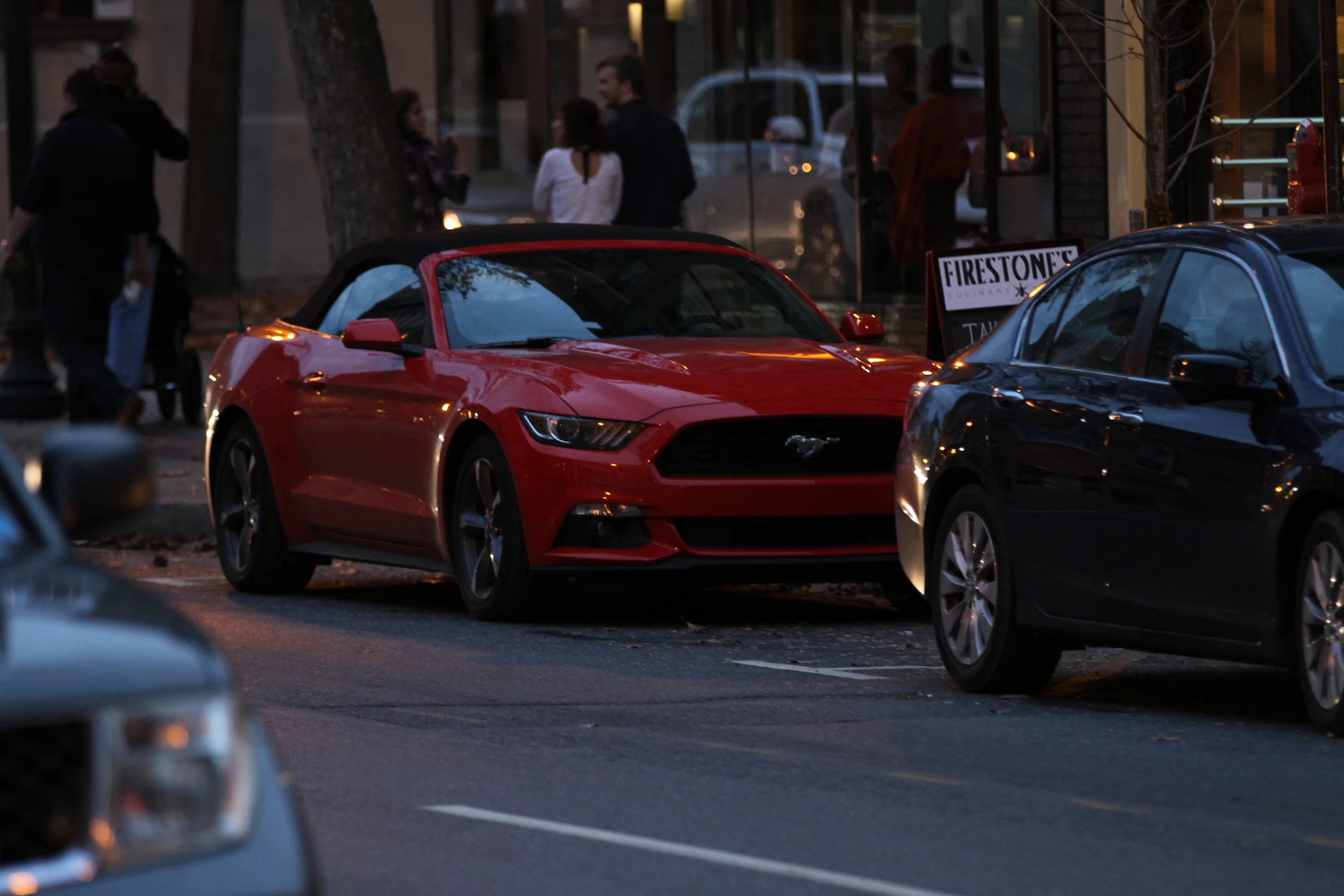 2015 convertible red mustang in Downtown Frederick
