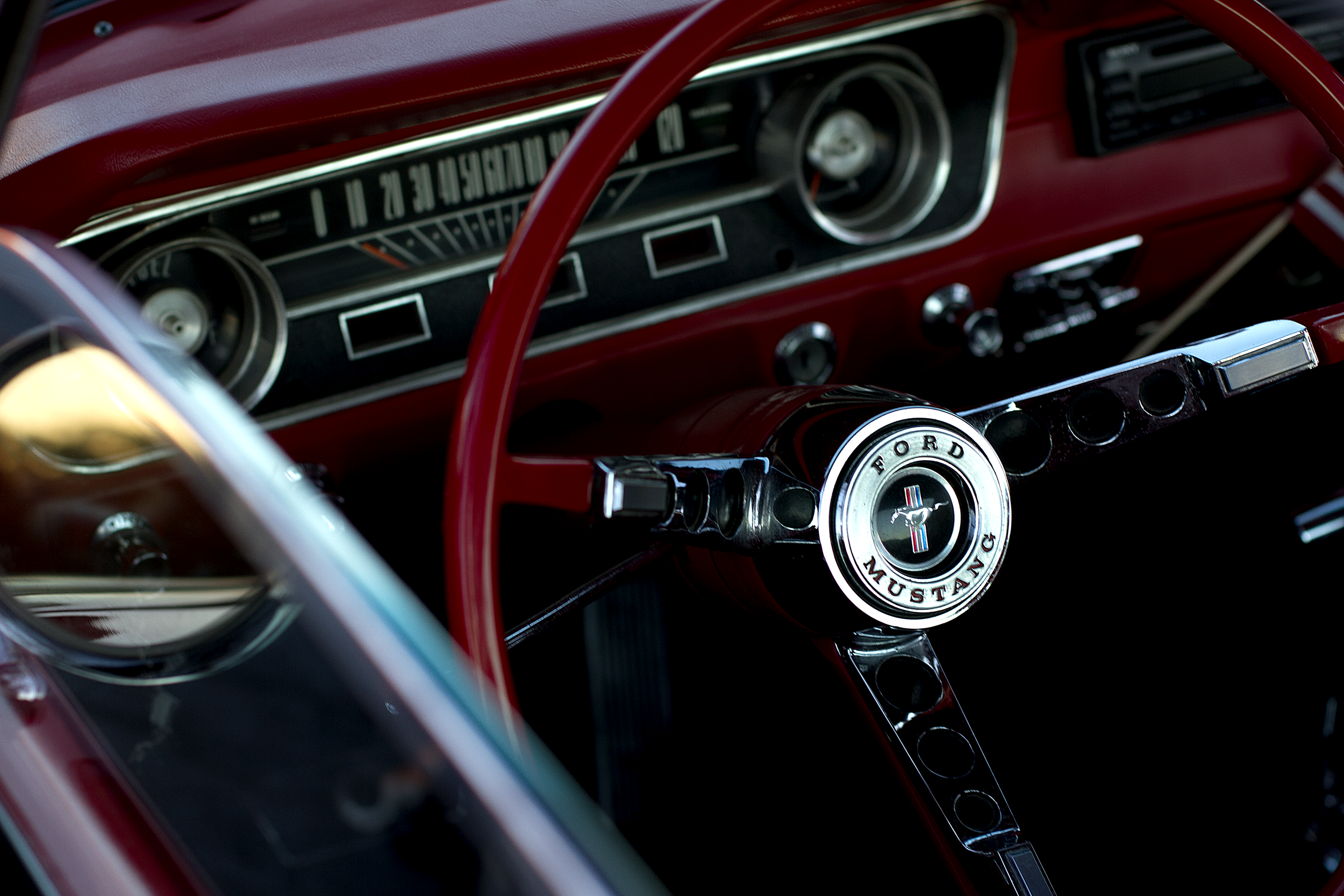 Ford Mustang Classic Car Details - Golden Gears of Frederick behind Westview Promenade
