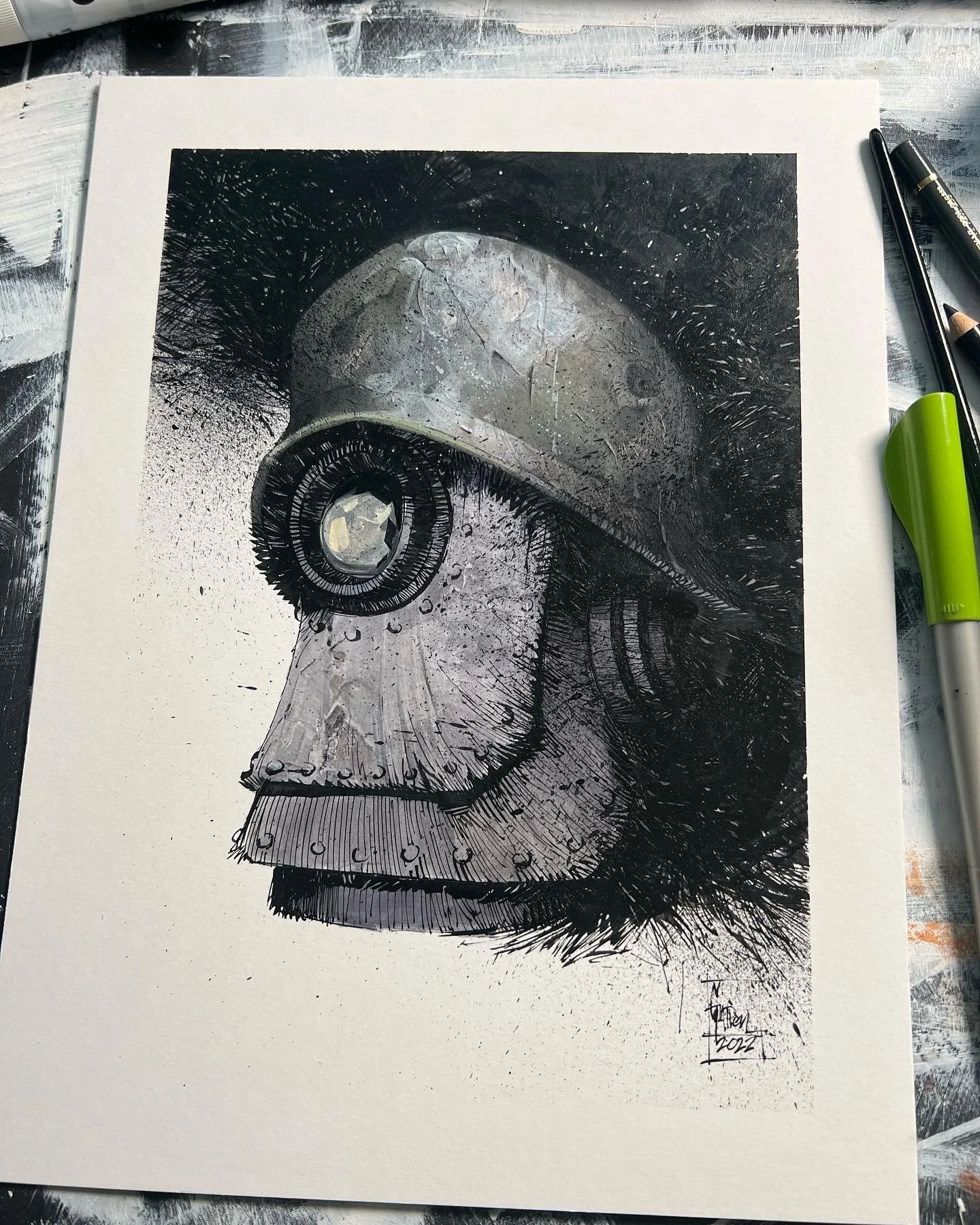 Severed Head Study Illustration