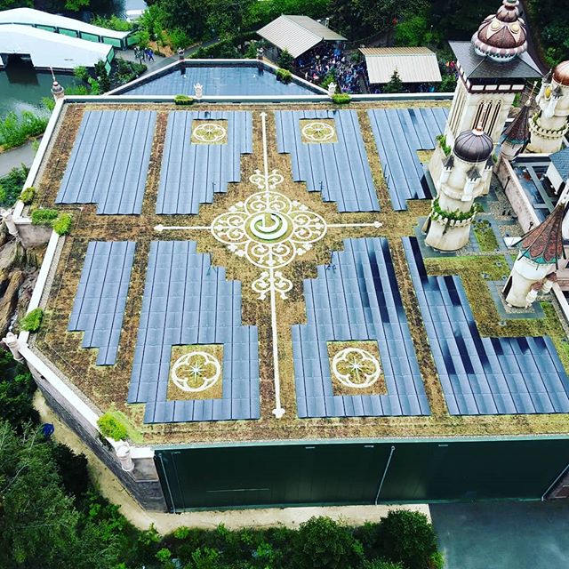 Symbolica from the sky, completely solar powered ride in a park that keeps 89% of their footprint green space.