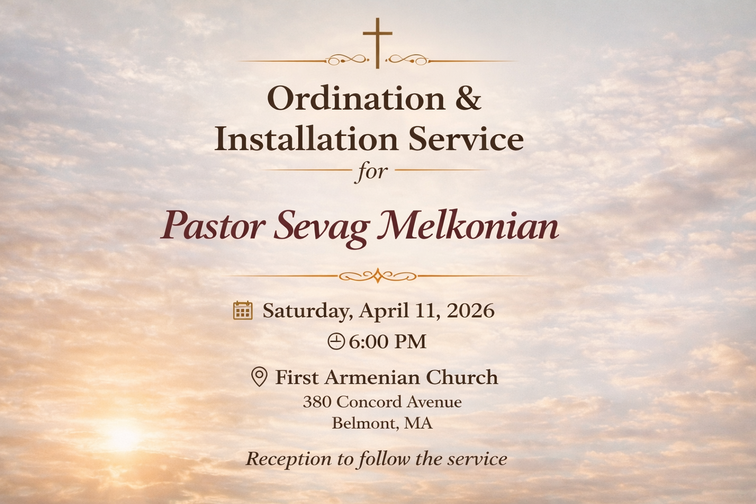 Ordination &amp; Installation Service for Pastor Sevag Melkonian
