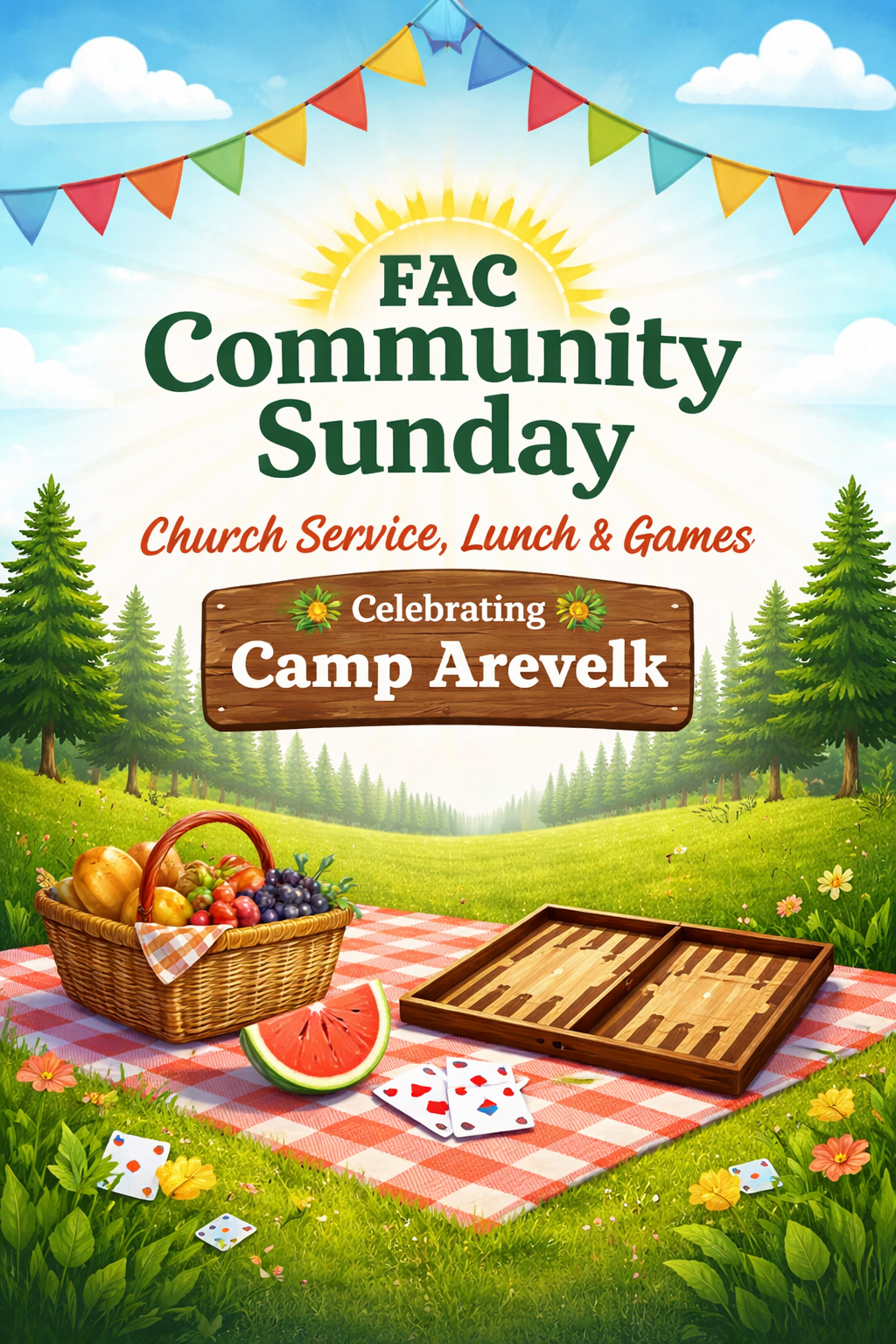 FAC Community Sunday: Church Service, Lunch &amp; Games (Camp Arevelk)