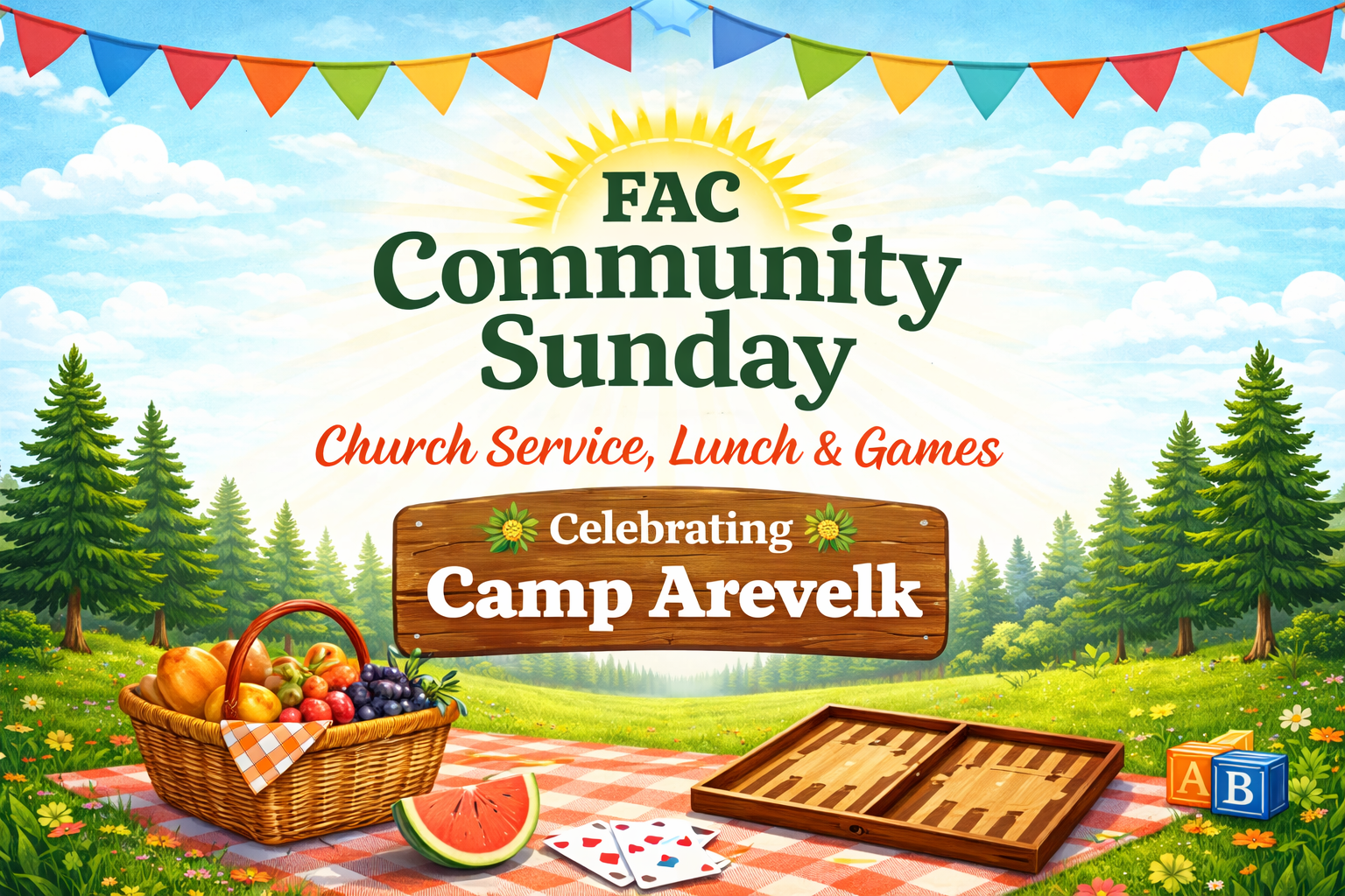 FAC Community Sunday: Church Service, Lunch &amp; Games (Camp Arevelk)